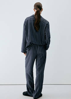 Striped pajama trousers — Navy 3