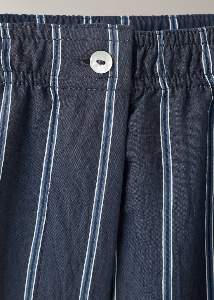 Striped pajama trousers — Navy