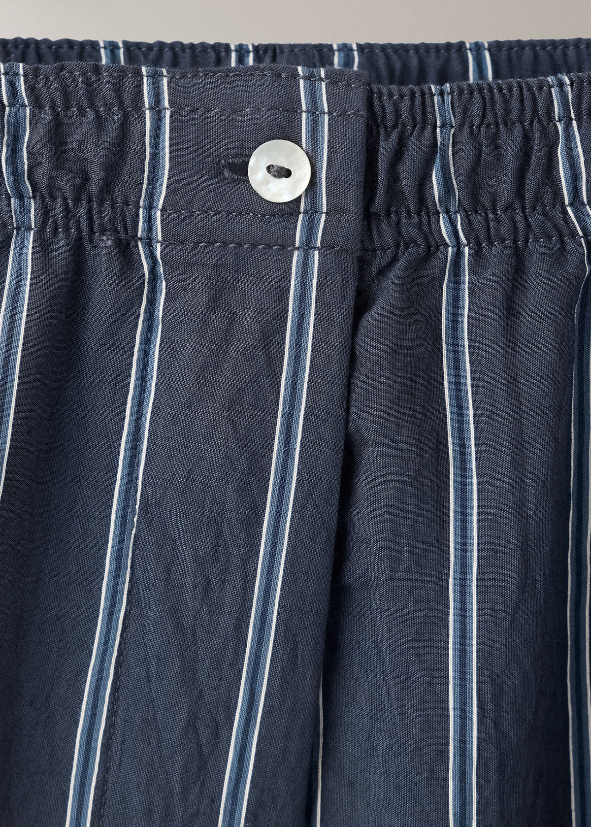 Striped pajama trousers — Navy