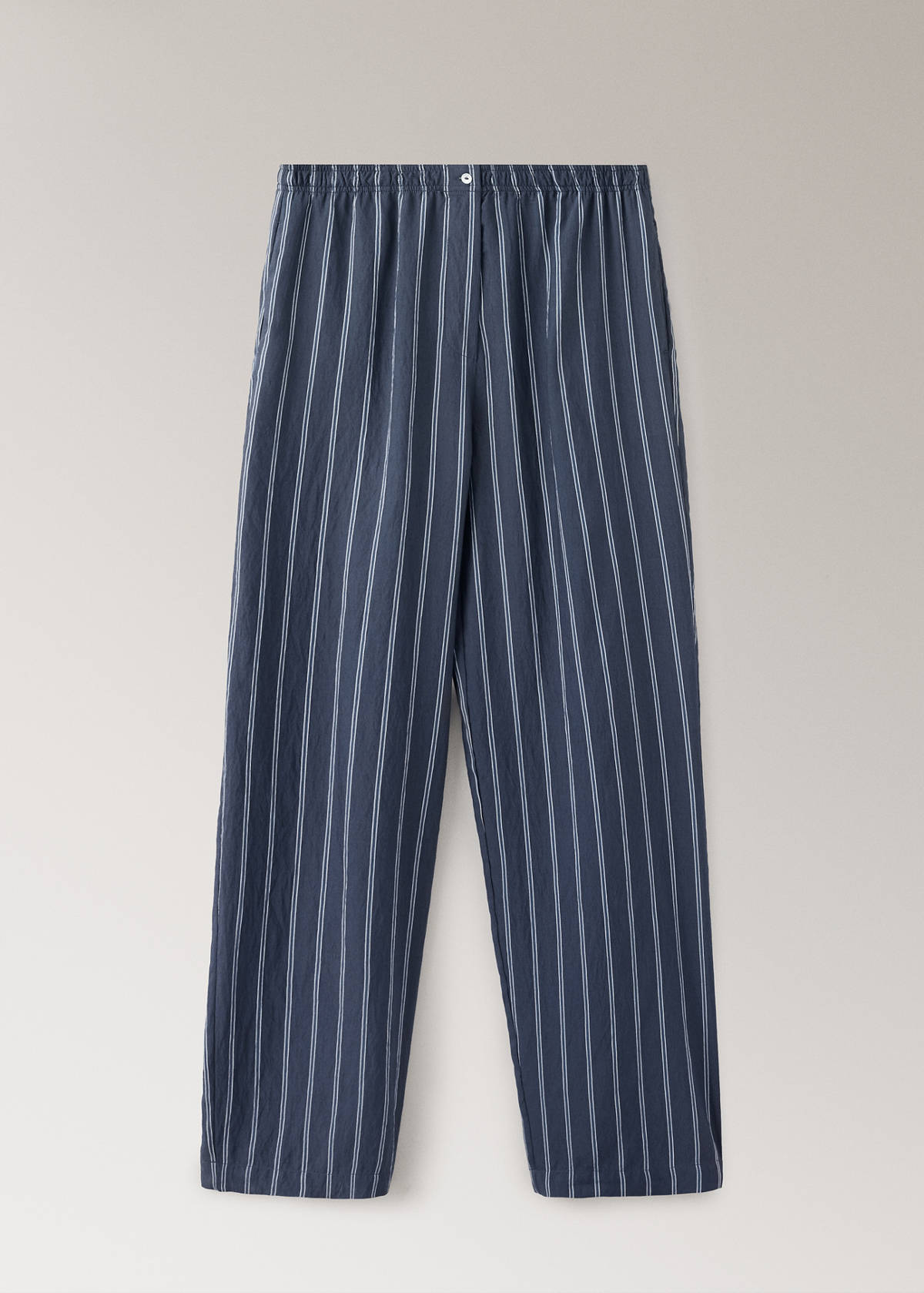 Striped pajama trousers — Navy