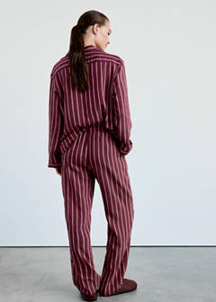 Striped pajama trousers — Burgundy 3