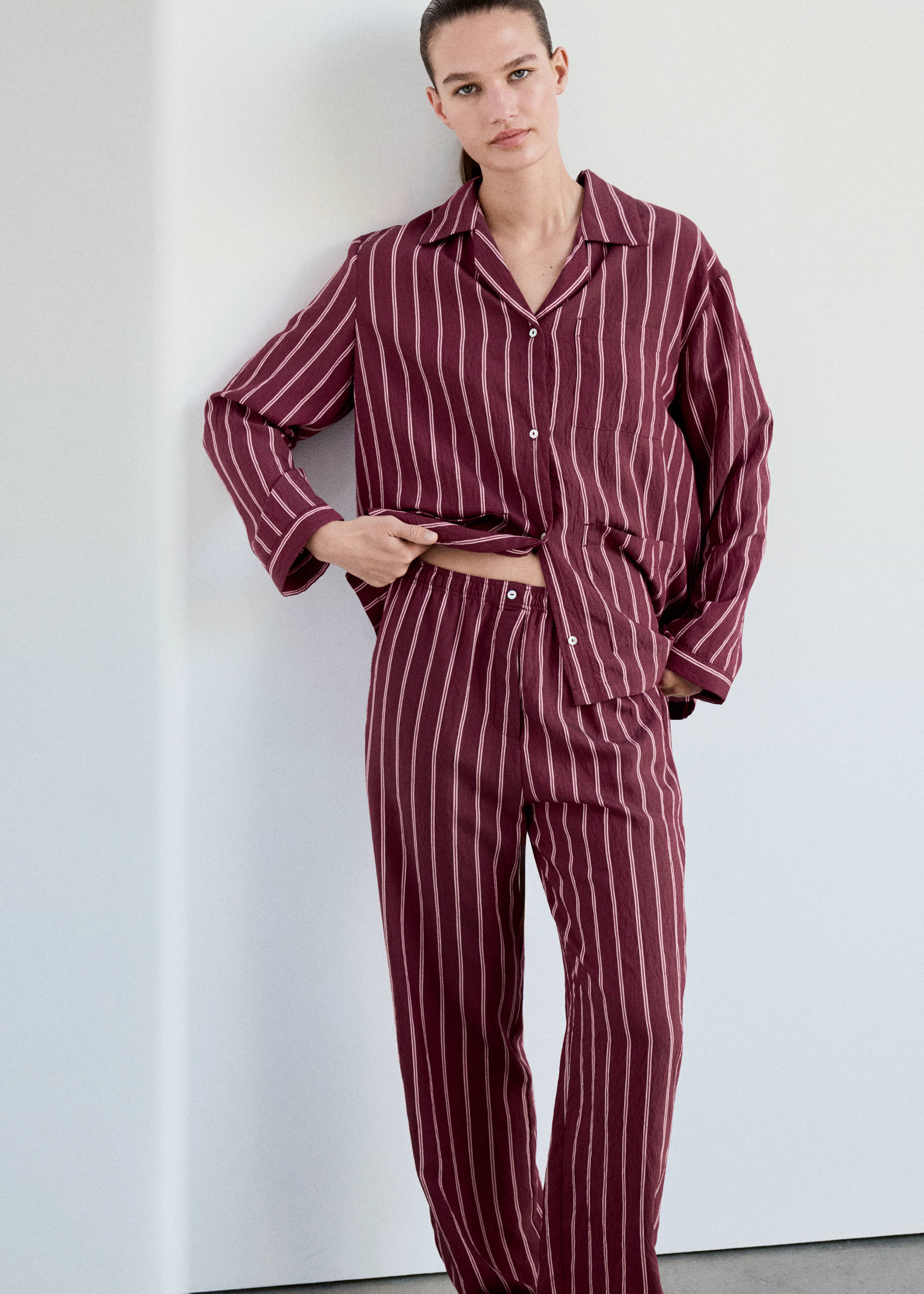 Striped pajama trousers - Details of the article 1