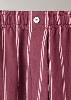 Striped pajama trousers — Burgundy 7