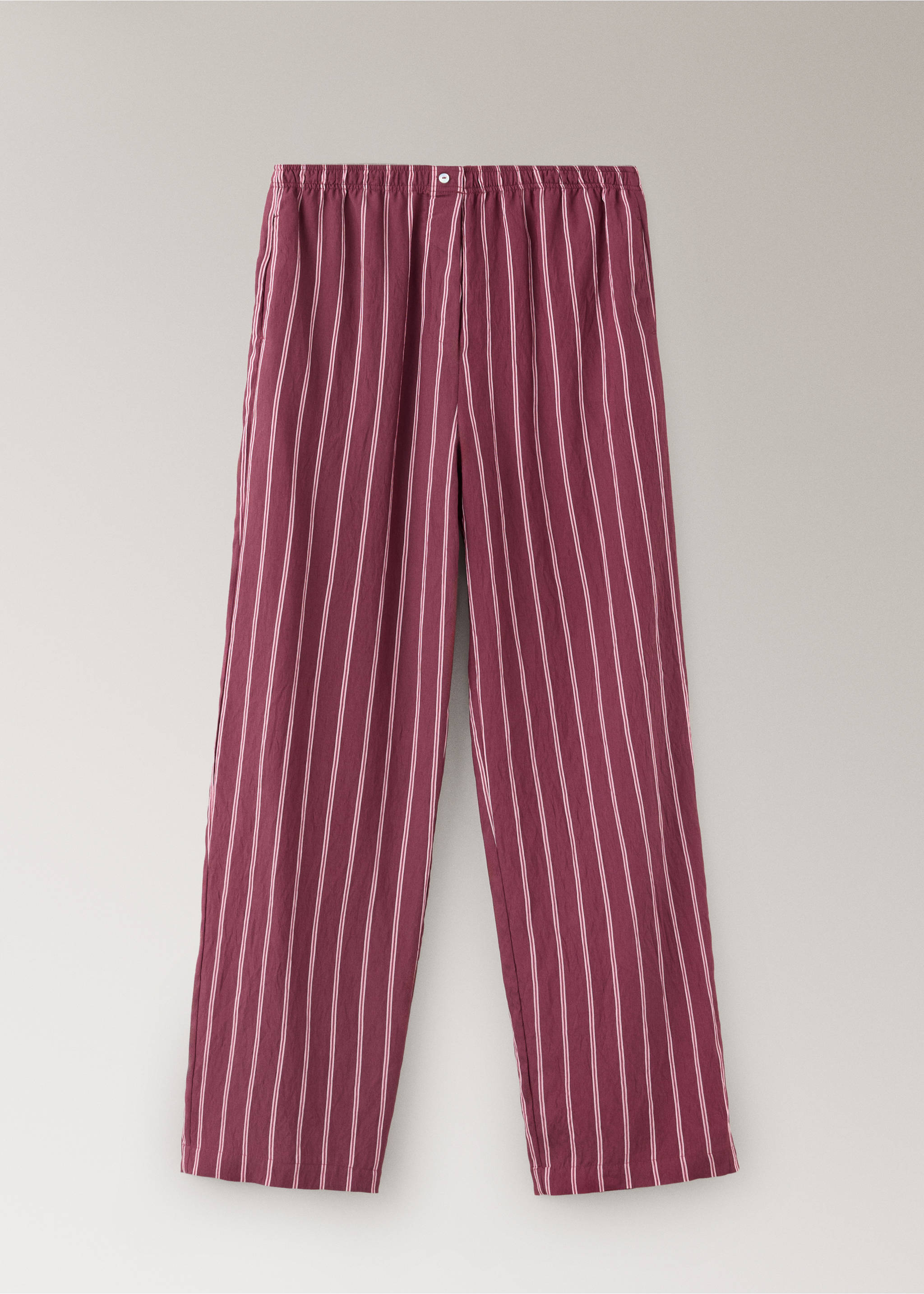 Striped pajama trousers - Article without model, Burgundy. Ref: 37012930-00.