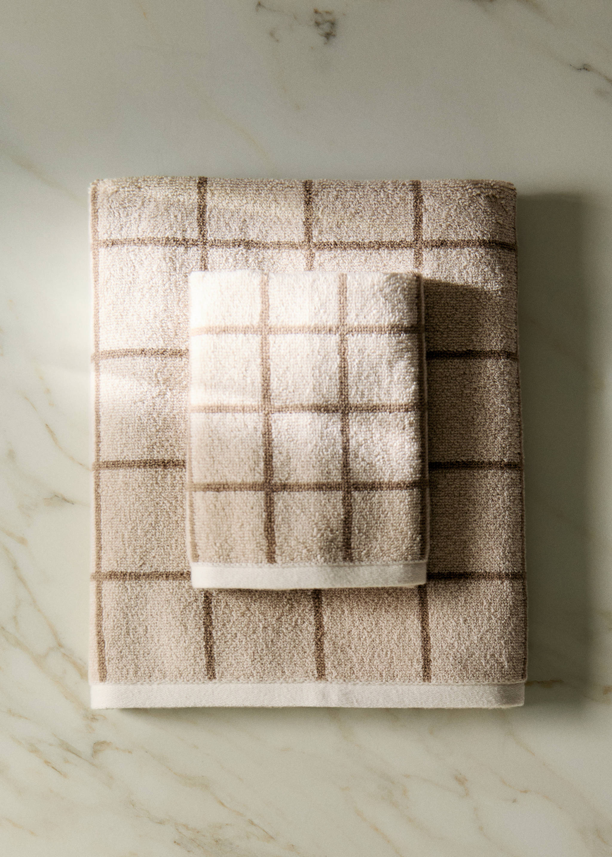 Cotton terry plaid bath towel - General plane