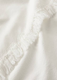 Washed cotton duvet cover with frayed gauze frill for 135/140 cm bed — Ecru 2