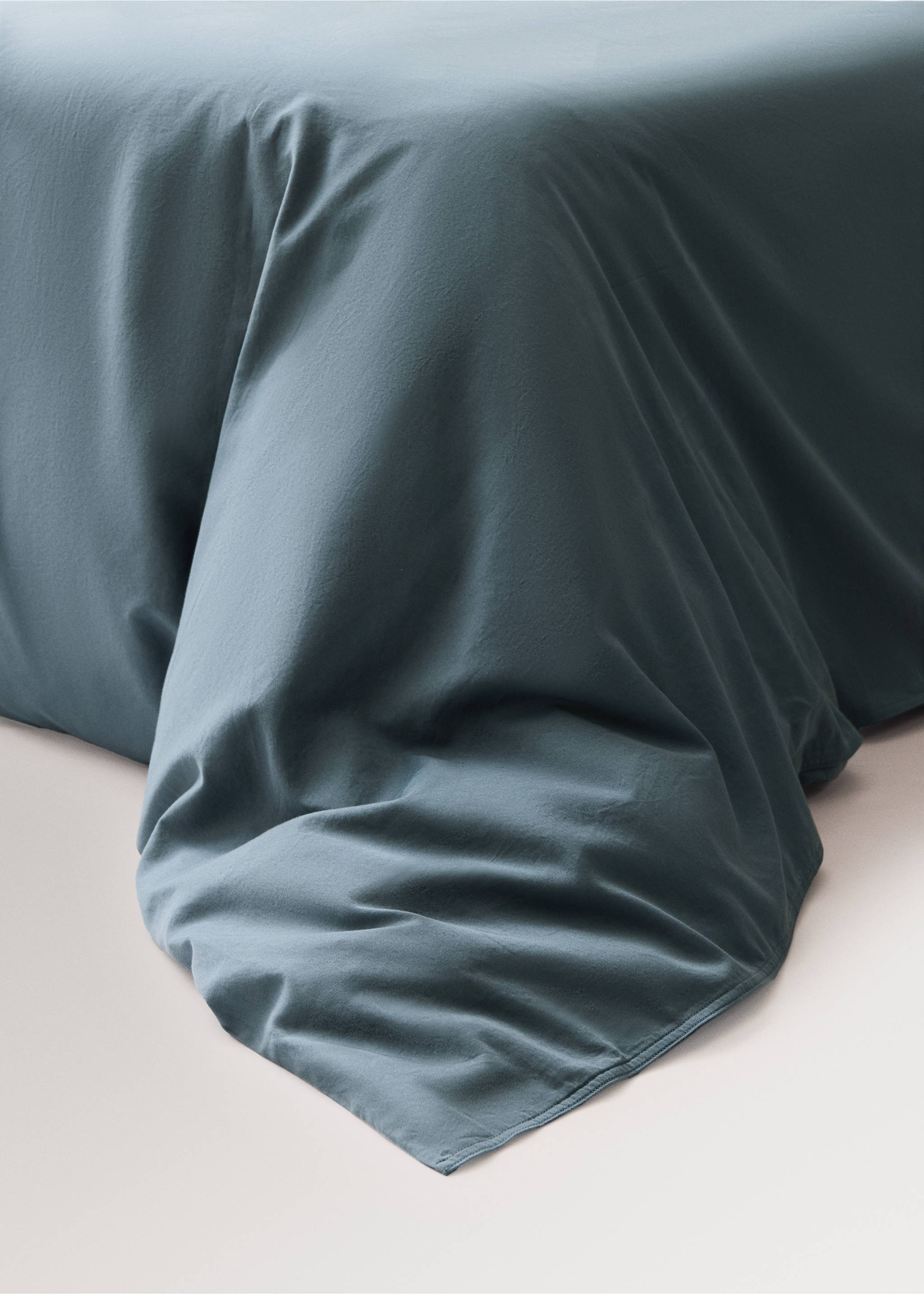Satin-Bettbezug 300 Fäden garment wash Doppelnaht Bettbezug 180/200 cm - Detail des Artikels 8, Waldgrün. Ref: 37012936-00.