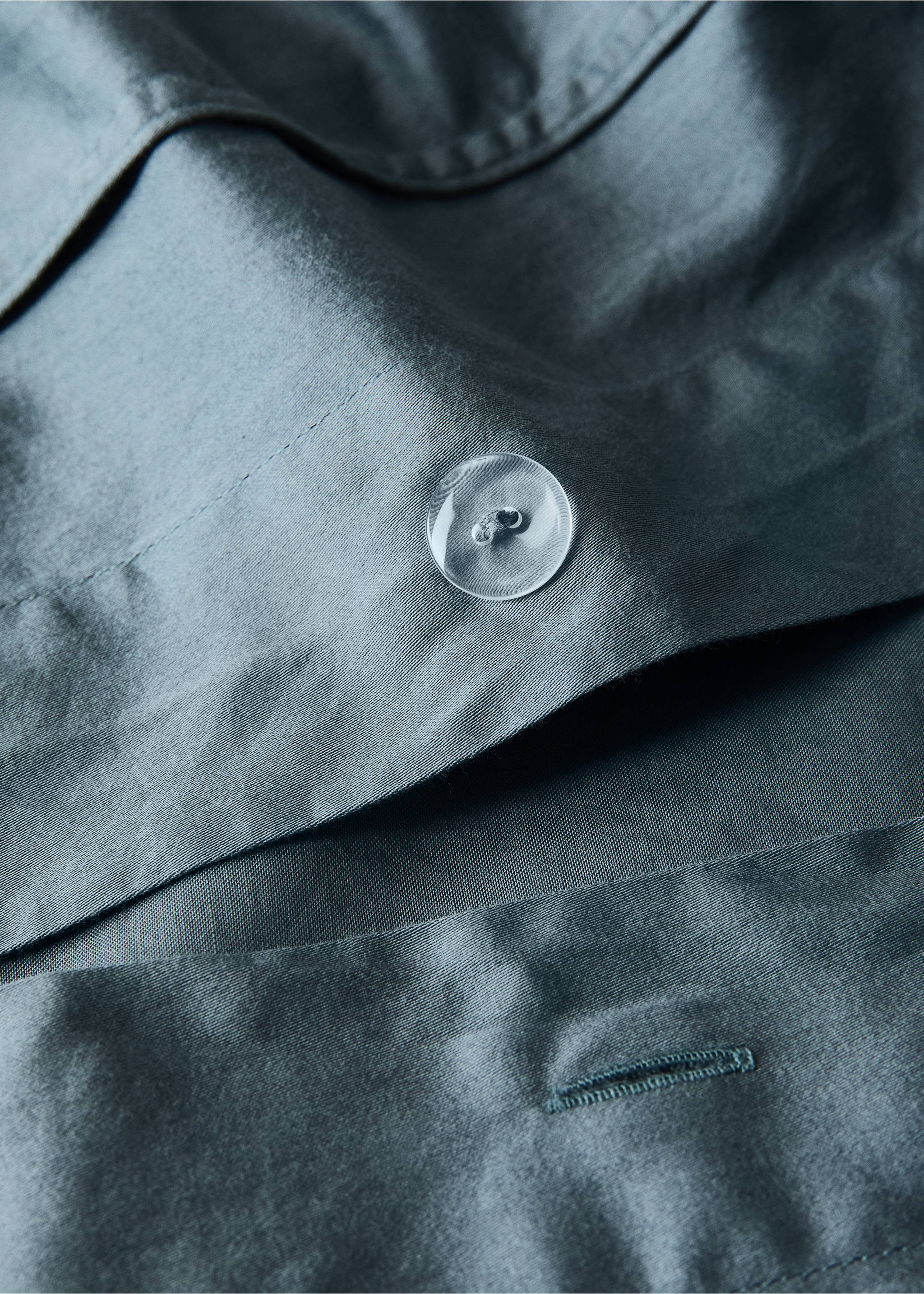 Satin-Bettbezug 300 Fäden garment wash Doppelnaht Bettbezug 180/200 cm - Detail des Artikels 2, Waldgrün. Ref: 37012936-00.