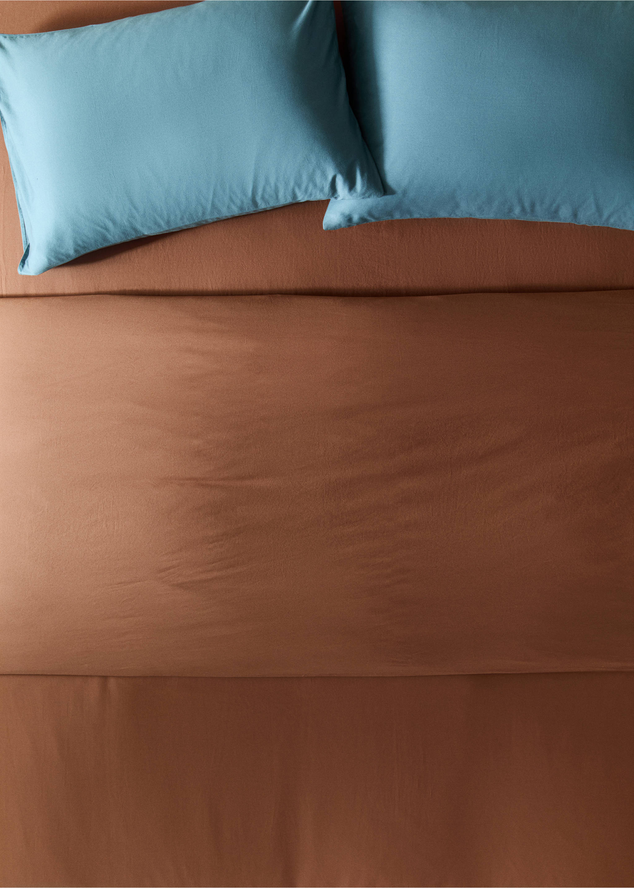 100% cotton sateen duvet cover for 150/160 cm bed - Details of the article 7, Caramel. Ref: 37012937-00.