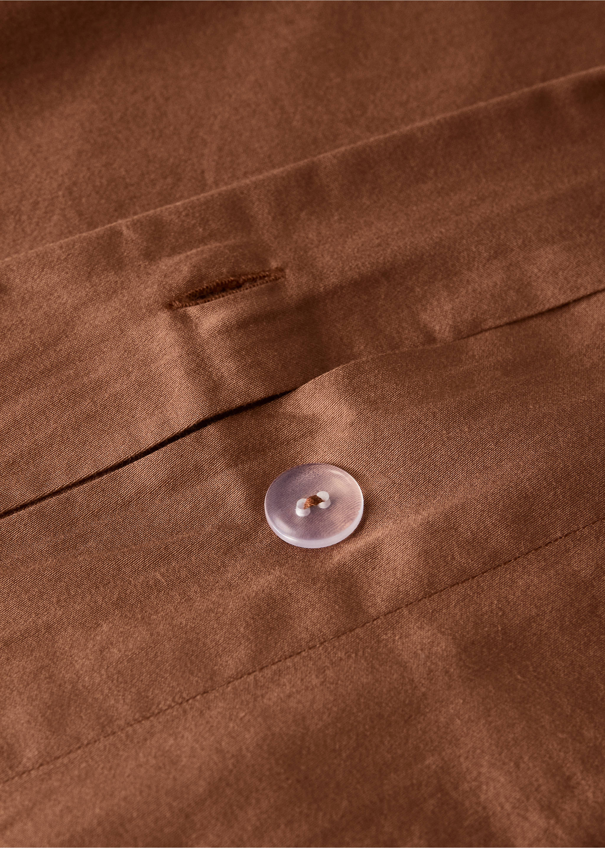 100% cotton sateen duvet cover for a 90 cm bed - Details of the article 2, Caramel. Ref: 37012939-00.