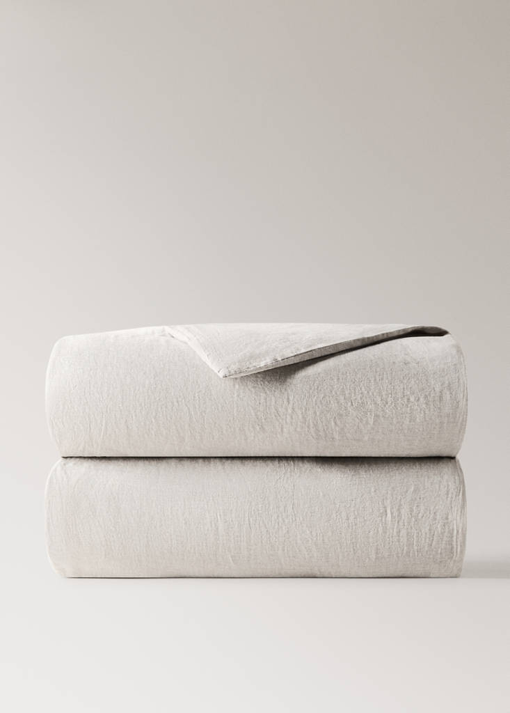 Washed linen duvet cover for 90 cm bed — Sand