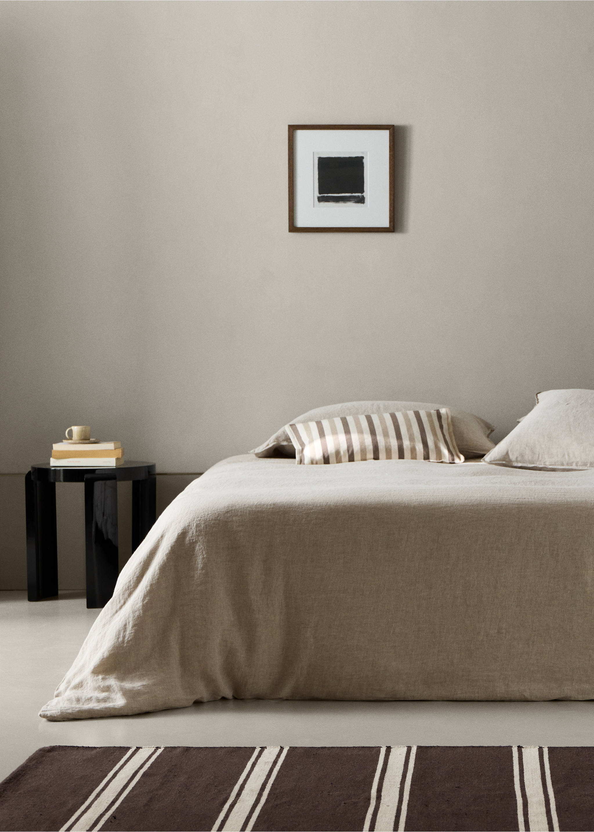 Washed linen duvet cover for 135/140 cm bed - General plane, Sand. Ref: 37012943-00.