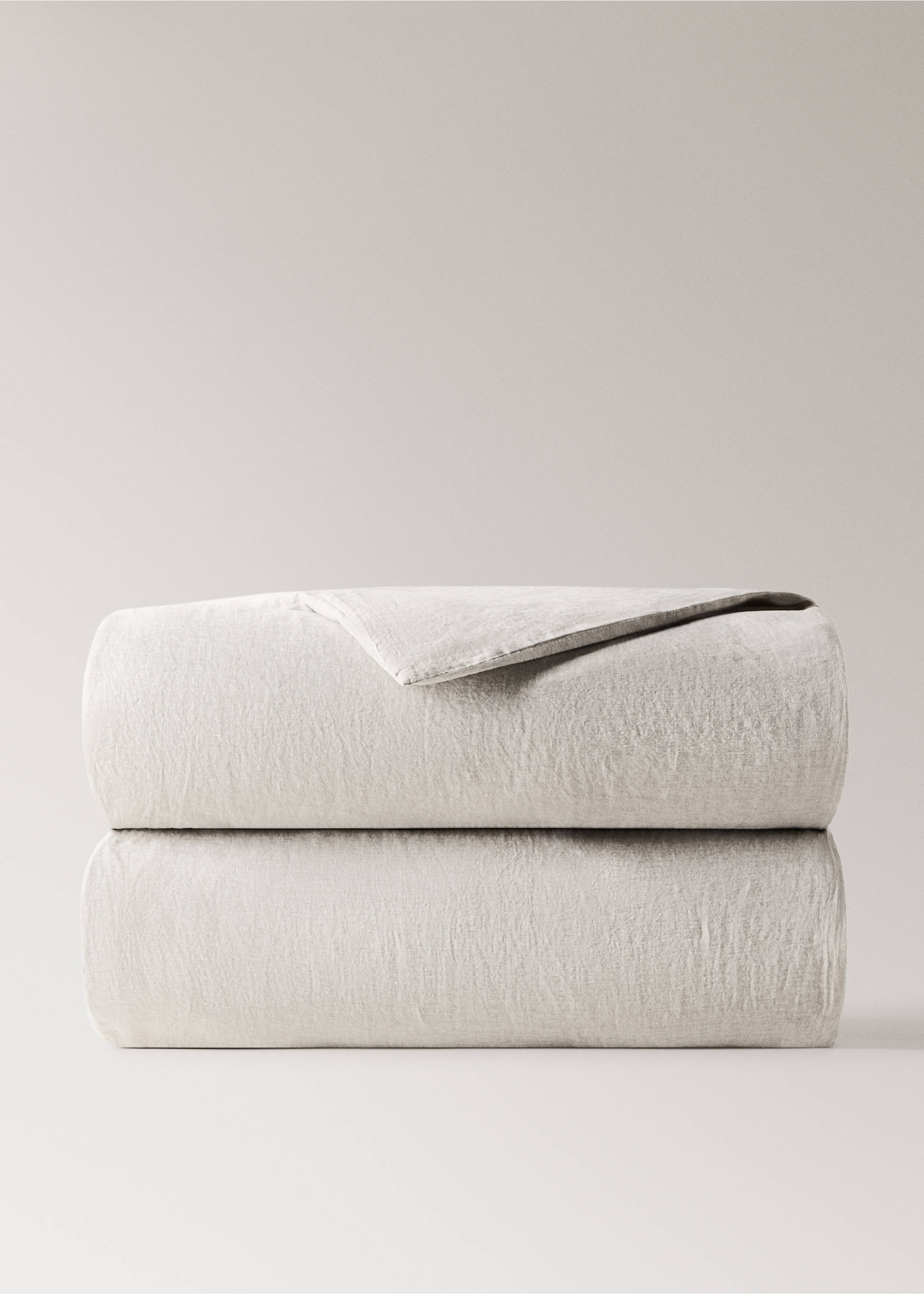 Washed linen duvet cover for 135/140 cm bed - Article without model, Sand. Ref: 37012943-00.