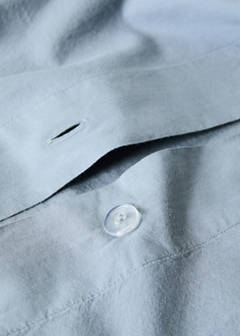 Washed cotton duvet cover with voile frill for 135/140 cm bed — Blue 3