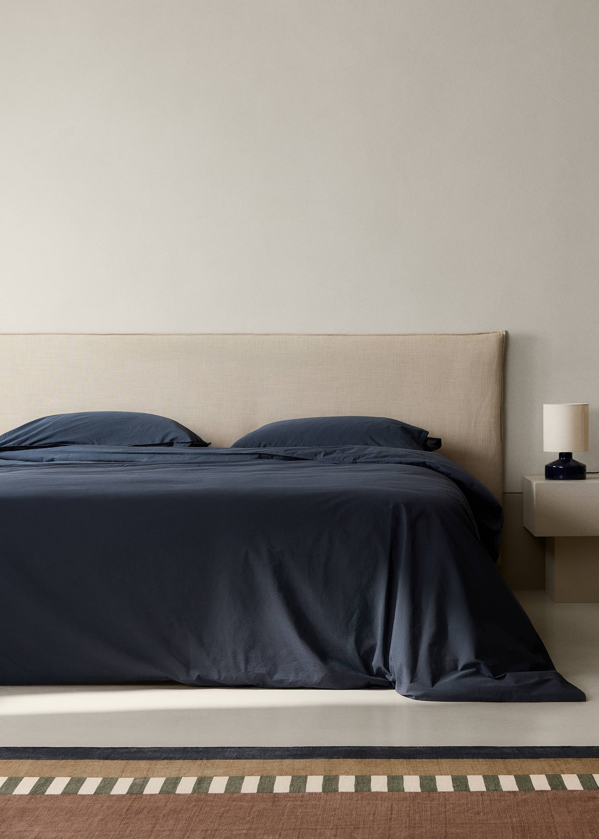 100% cotton percale garment-dyed duvet cover for 150/160 cm bed - General plane