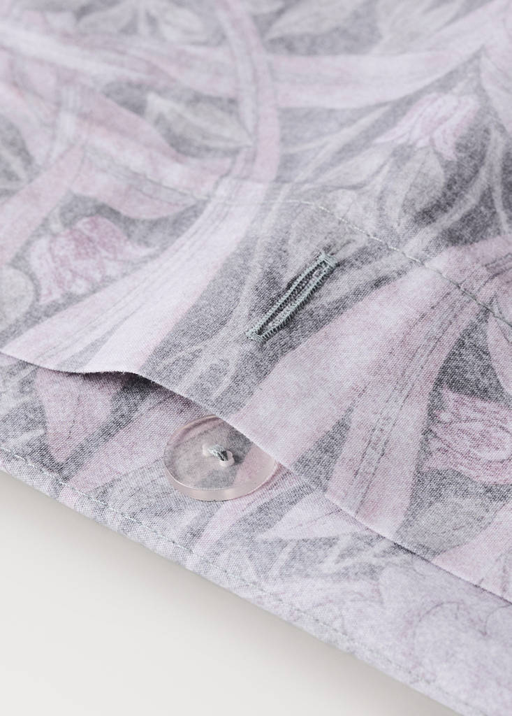 Percale cotton duvet cover 200 thread count decorative floral print for 180/200cm bed — Dark Grey