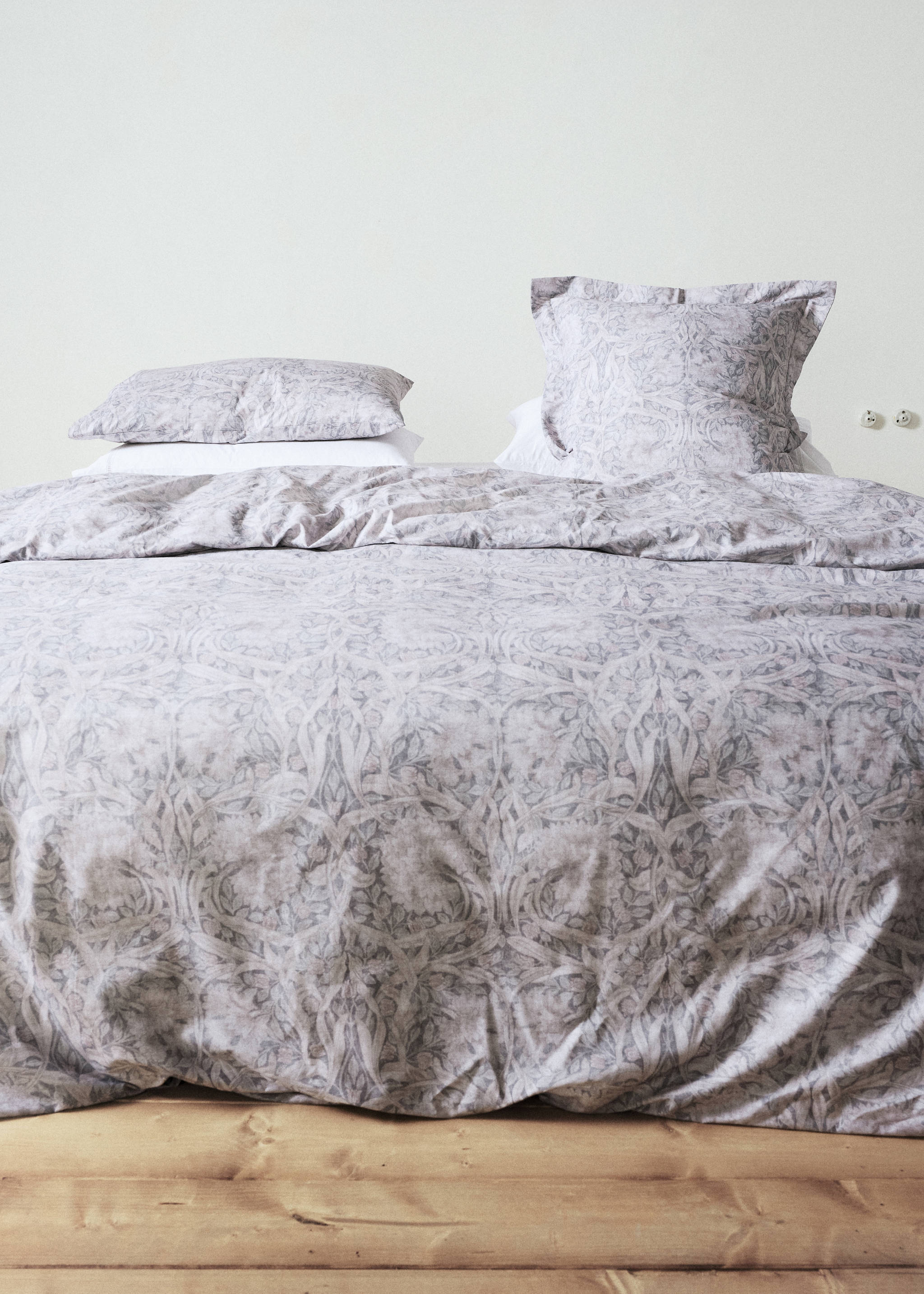 Housse de couette percale de coton 200 fils imprimé fleur décorative lit 180/200 cm - Détail de l'article 5