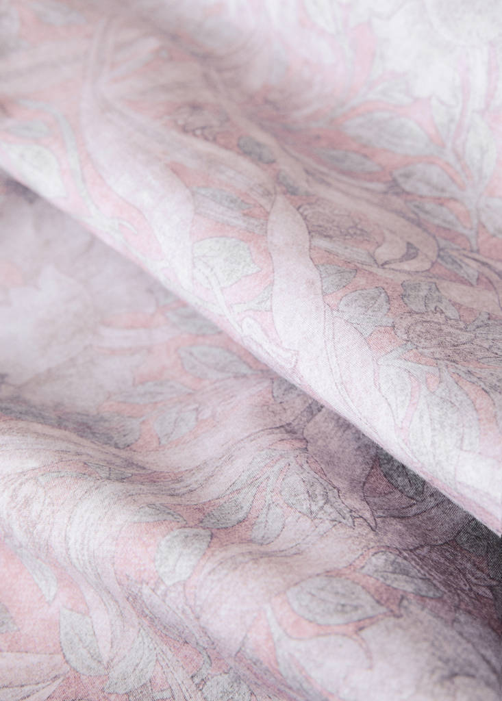 Percale cotton duvet cover 200 thread count decorative floral print for 150/160cm bed — Pale Pink