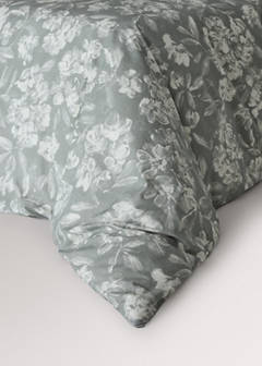 Vintage floral percale cotton duvet cover for 180/200cm bed — Medium Green 4