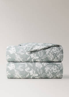 Vintage floral percale cotton duvet cover for 180/200cm bed — Medium Green 6