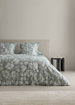Vintage floral percale cotton duvet cover for 135/140 cm bed — Medium Green 1