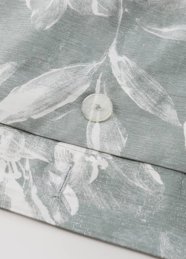 Vintage floral percale cotton duvet cover for 135/140 cm bed — Medium Green