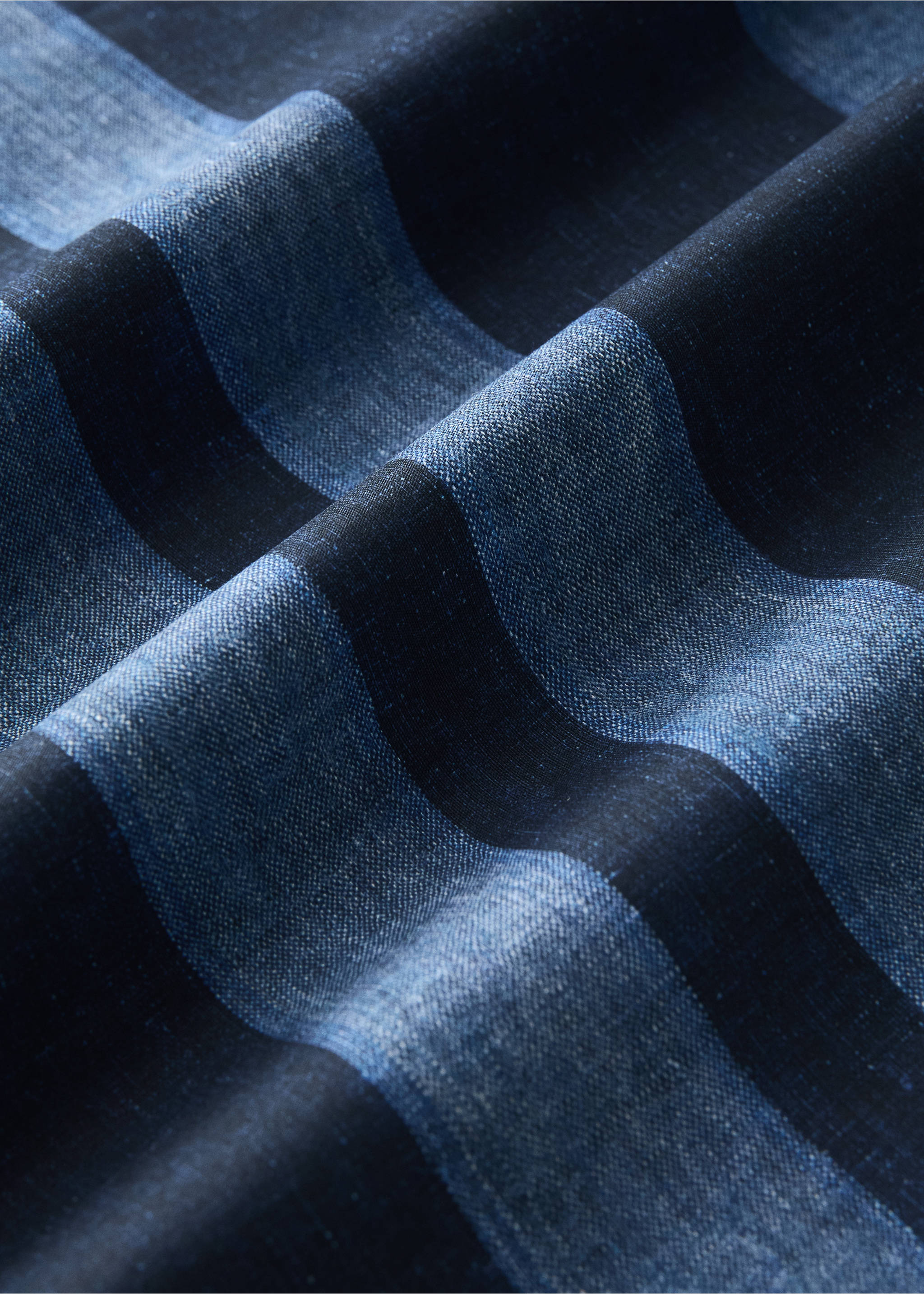 Denim çizgili perkal pamuklu yorgan kılıfı yatak 180/200 cm - Ürün detayı 1, Çivit Mavisi. Ref: 37012964-00.