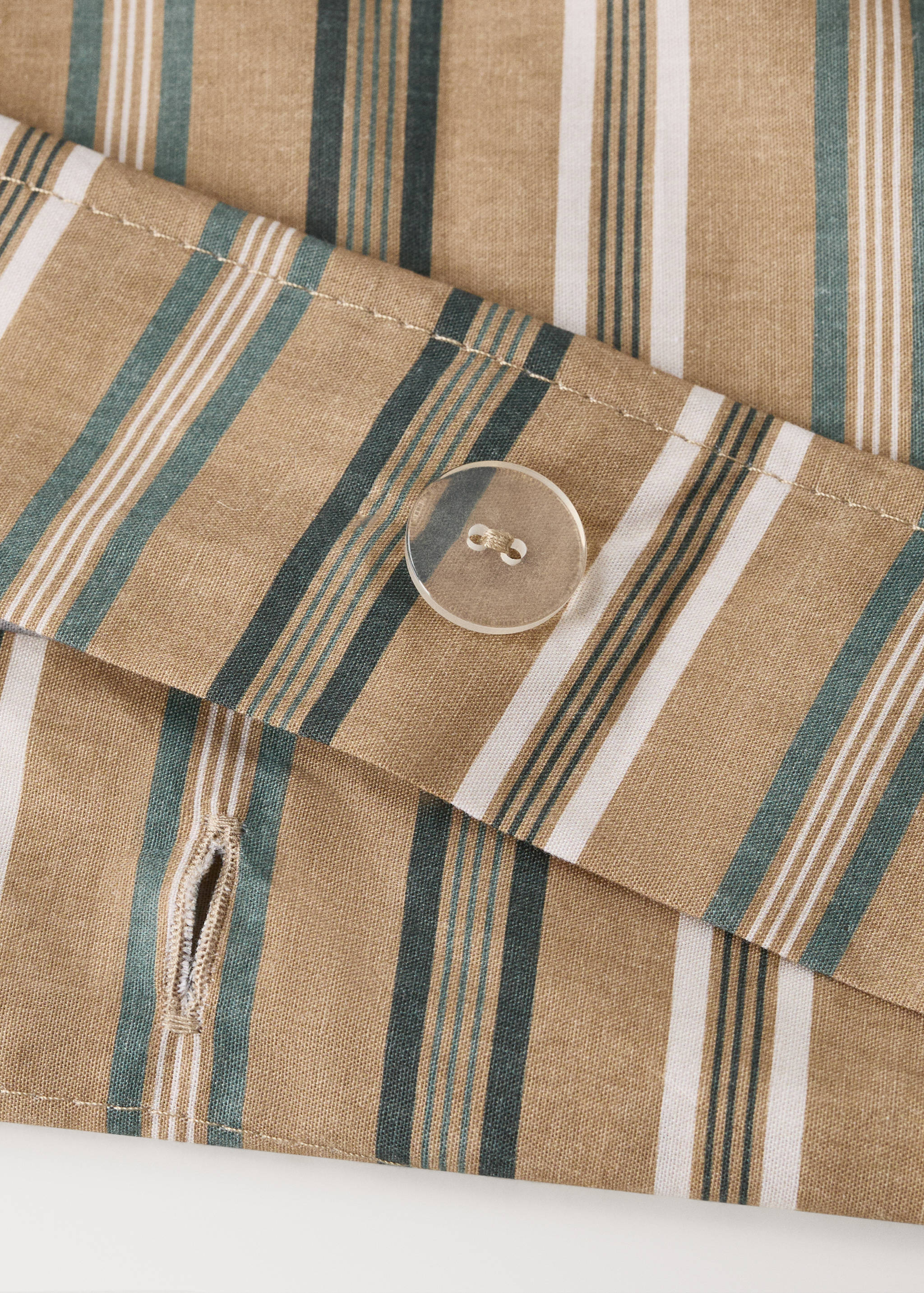 Multicoloured striped percale cotton duvet cover for a 135/140 cm bed - Details of the article 1