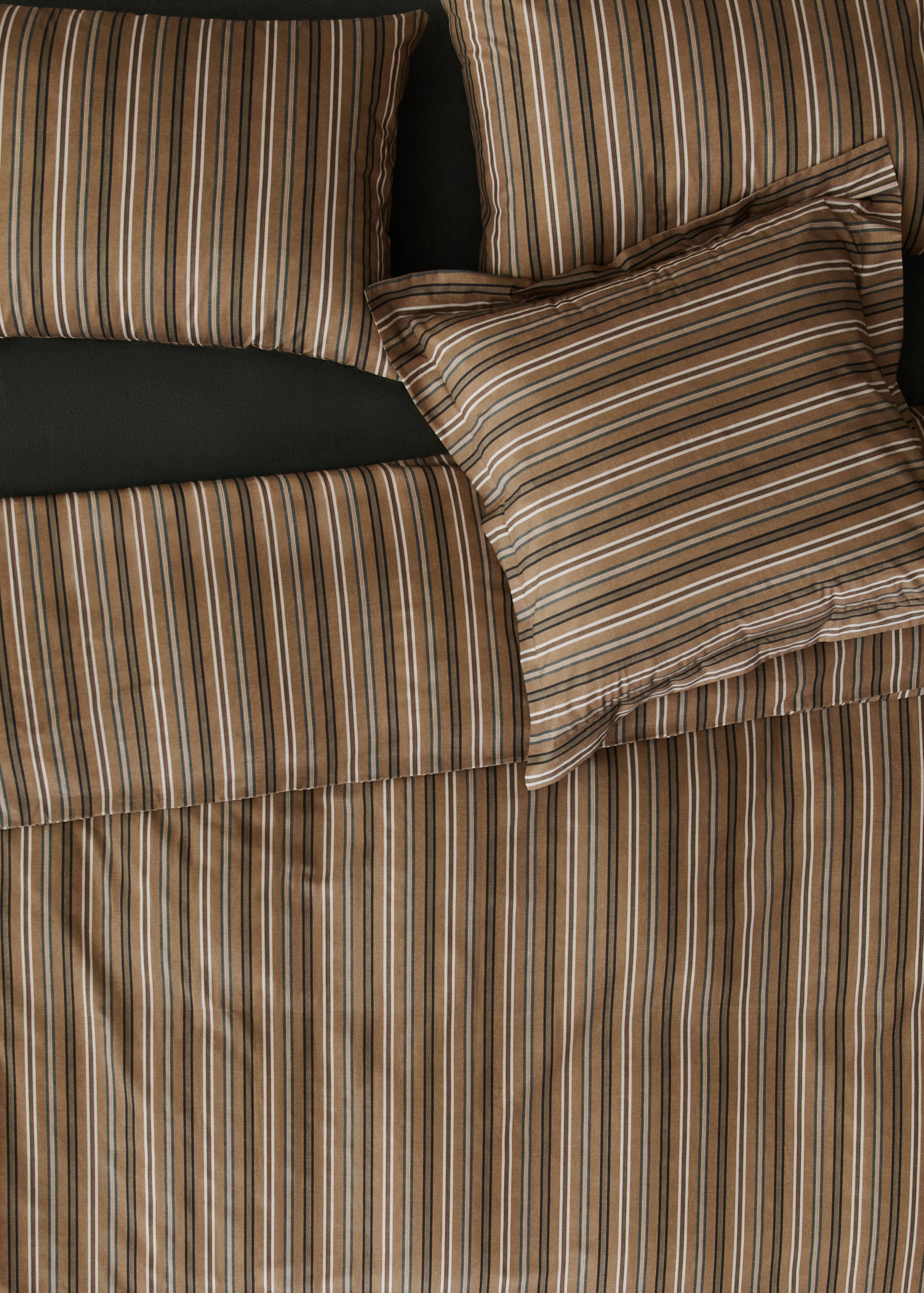 Multicoloured striped percale cotton duvet cover for 180/200 cm bed - Details of the article 7