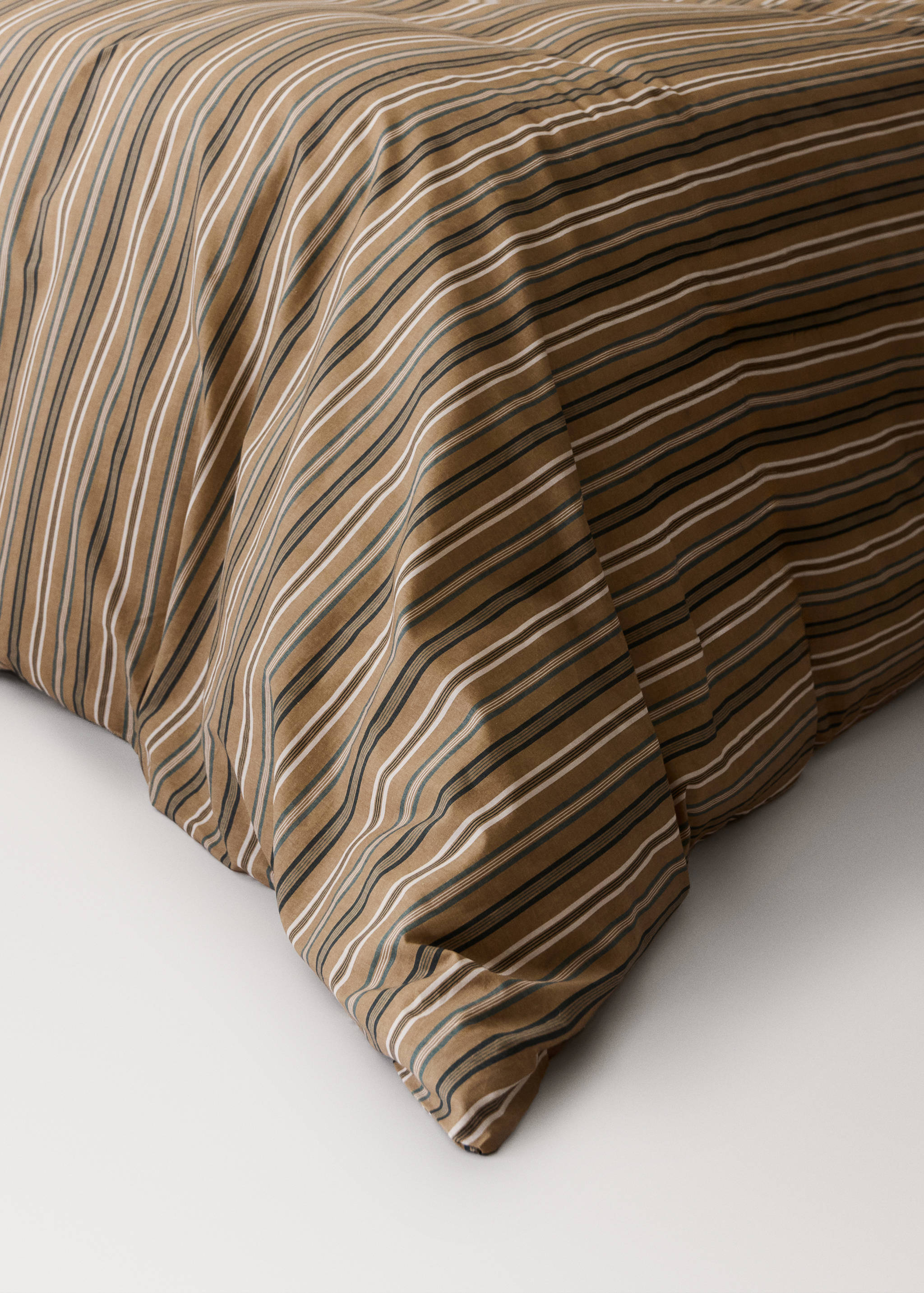 Multicoloured striped percale cotton duvet cover for 180/200 cm bed - Details of the article 8