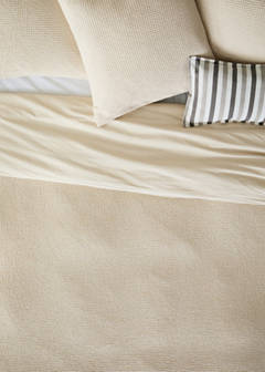 Waffle cotton garment-dyed duvet cover for 135/140 cm bed — Beige 5