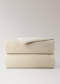 Waffle cotton garment-dyed duvet cover for 135/140 cm bed — Beige 6