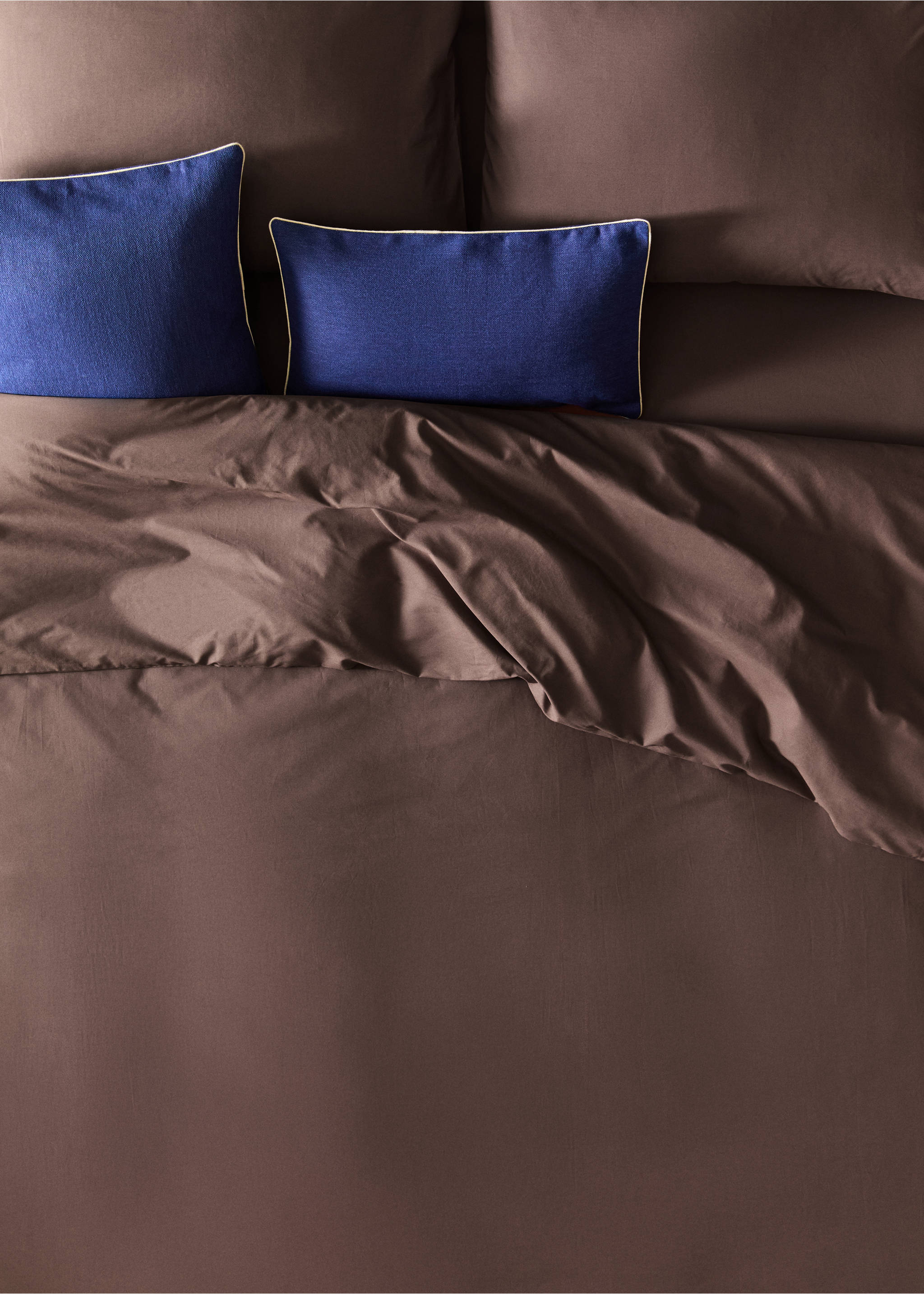 200-thread count percale cotton duvet cover for 180/200 cm bed - Details of the article 7, Brown. Ref: 37012978-00.