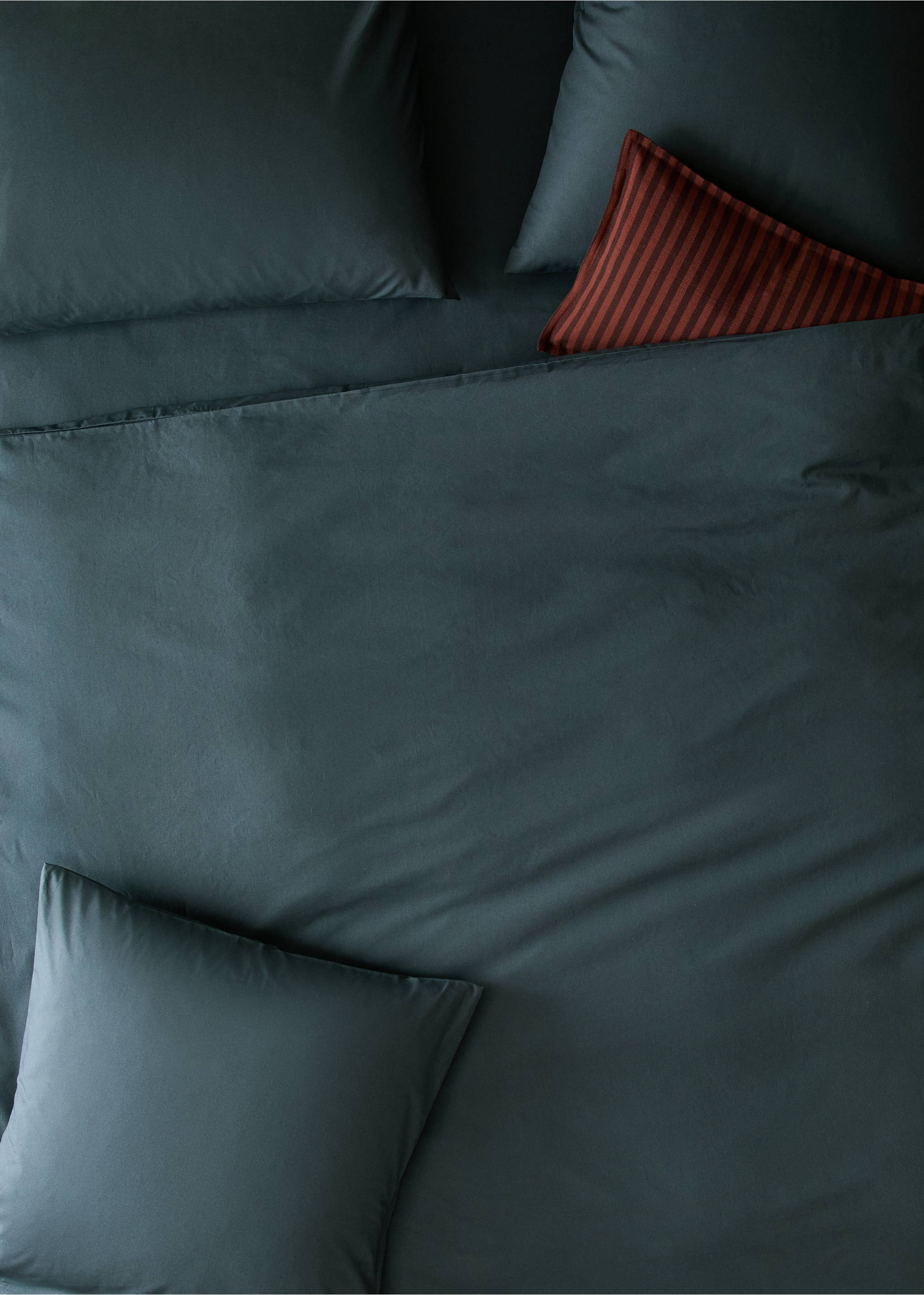 200-thread count percale cotton duvet cover for 180/200 cm bed - Details of the article 7, Green. Ref: 37012978-00.