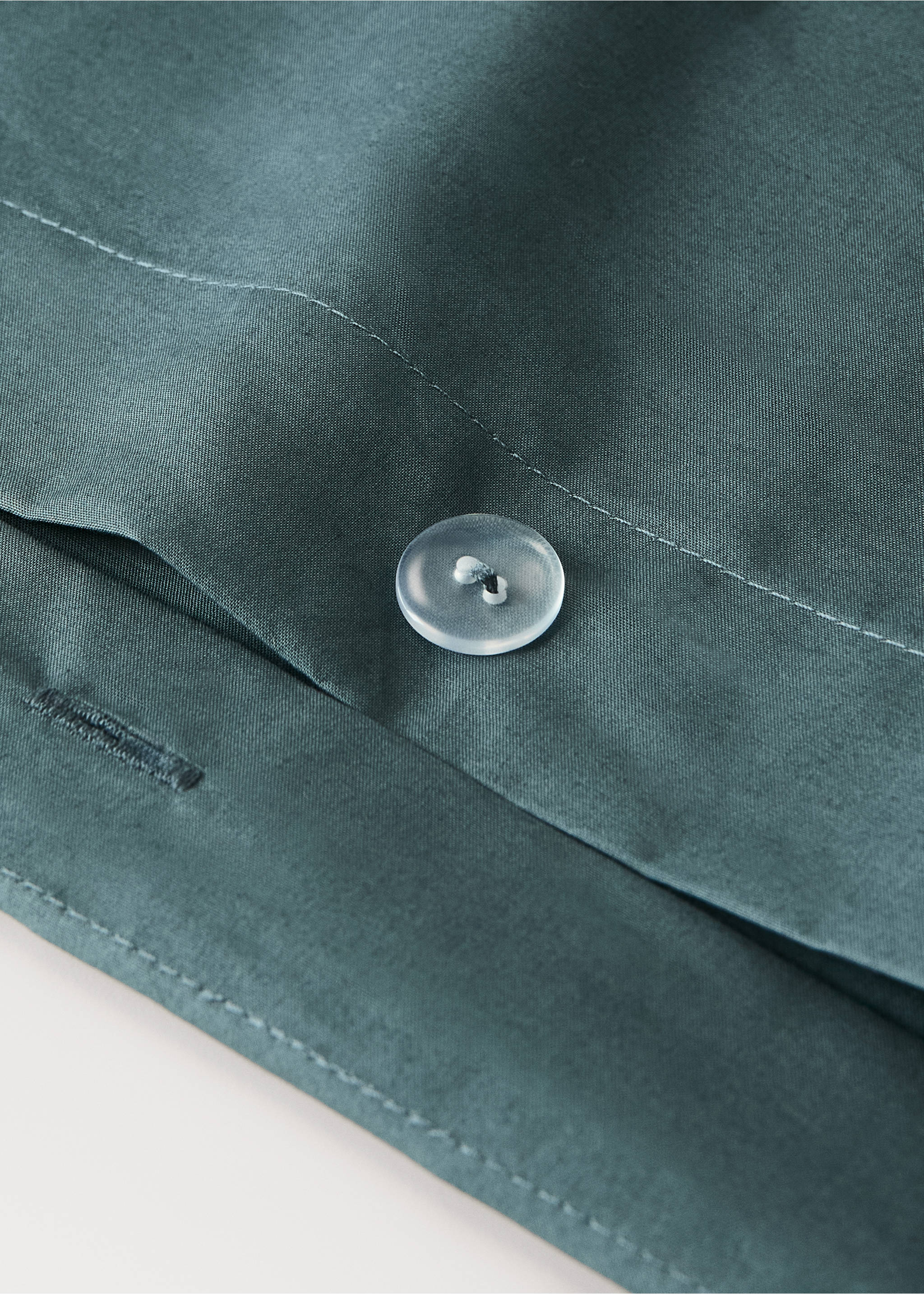200-thread count percale cotton duvet cover for 180/200 cm bed - Details of the article 2, Green. Ref: 37012978-00.