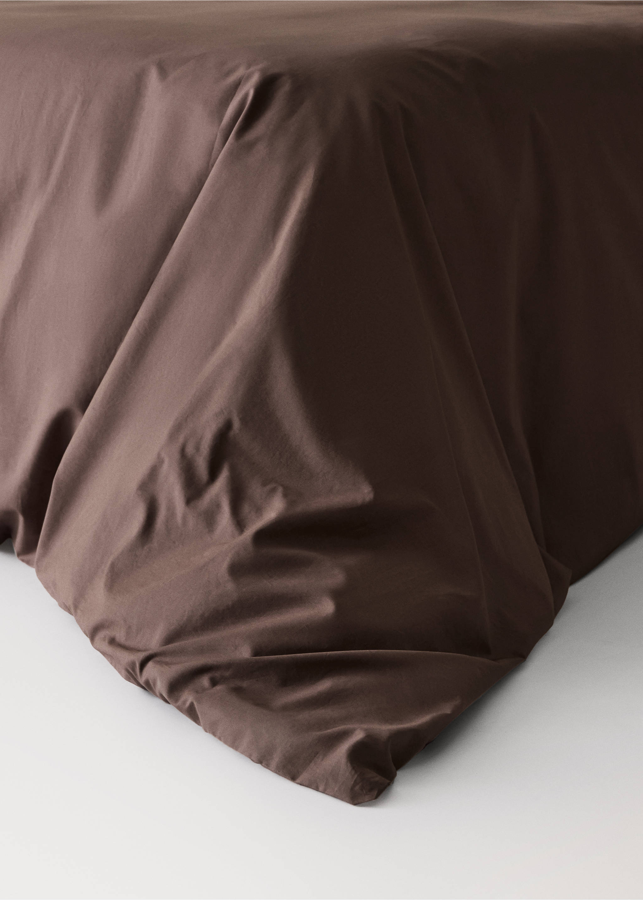 200-thread count percale cotton duvet cover for 135/140 cm bed - Details of the article 8, Brown. Ref: 37012980-00.