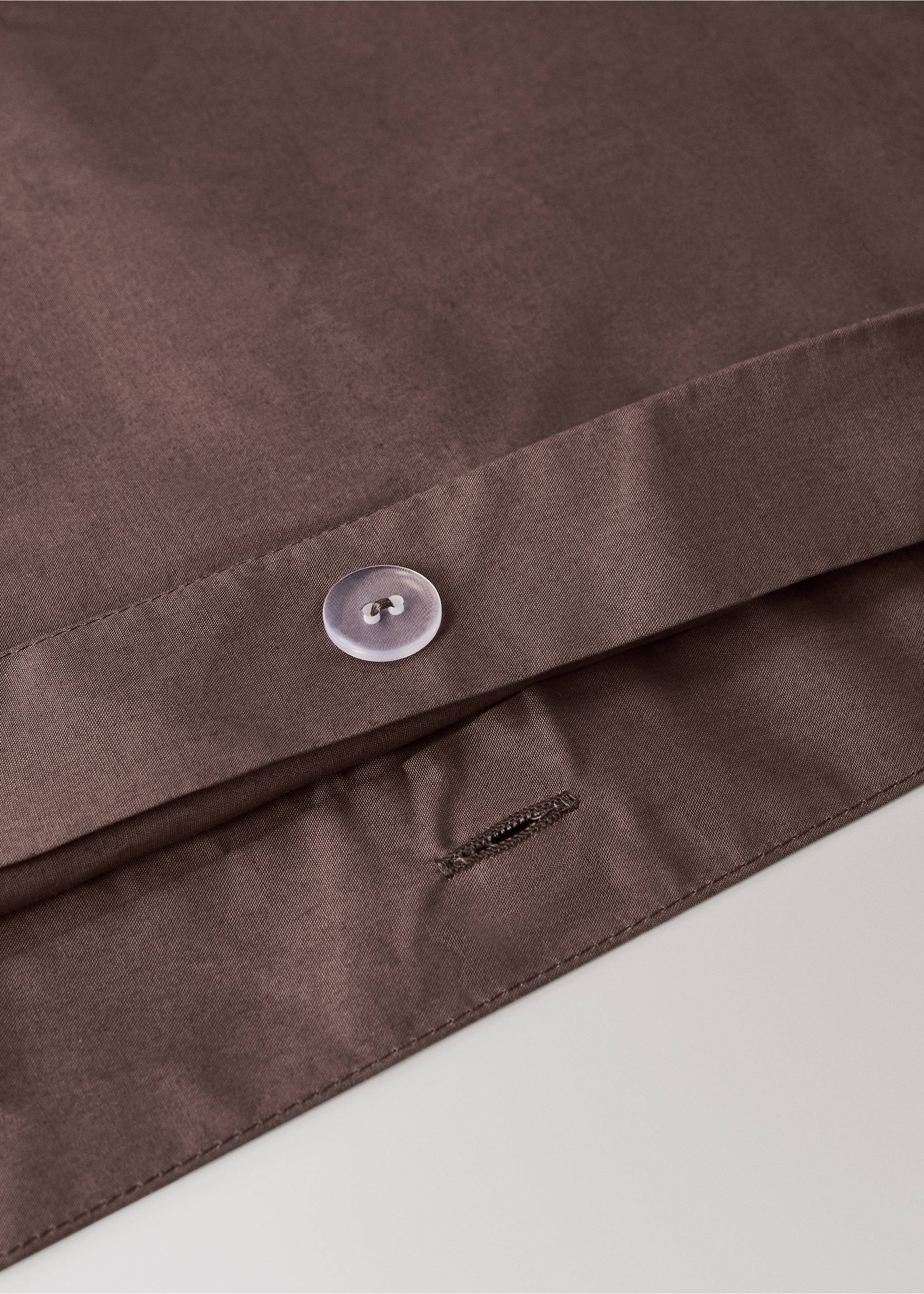 200-thread count percale cotton duvet cover for 135/140 cm bed - Details of the article 2, Brown. Ref: 37012980-00.