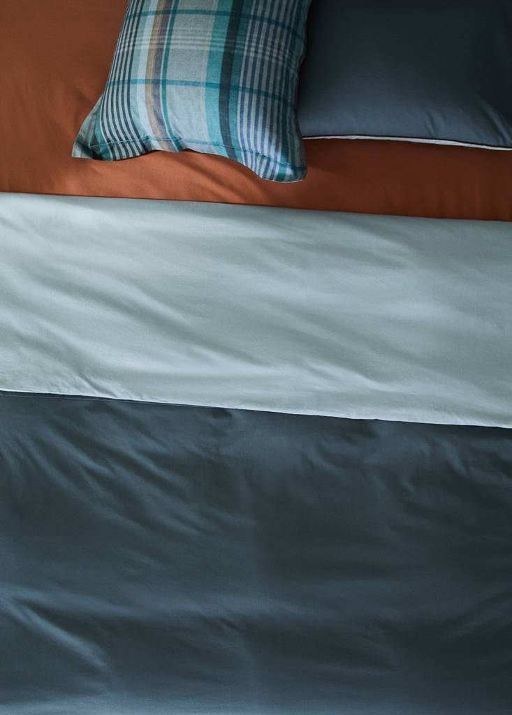 Reversible duvet cover for a 135/140cm bed — Petrol Blue