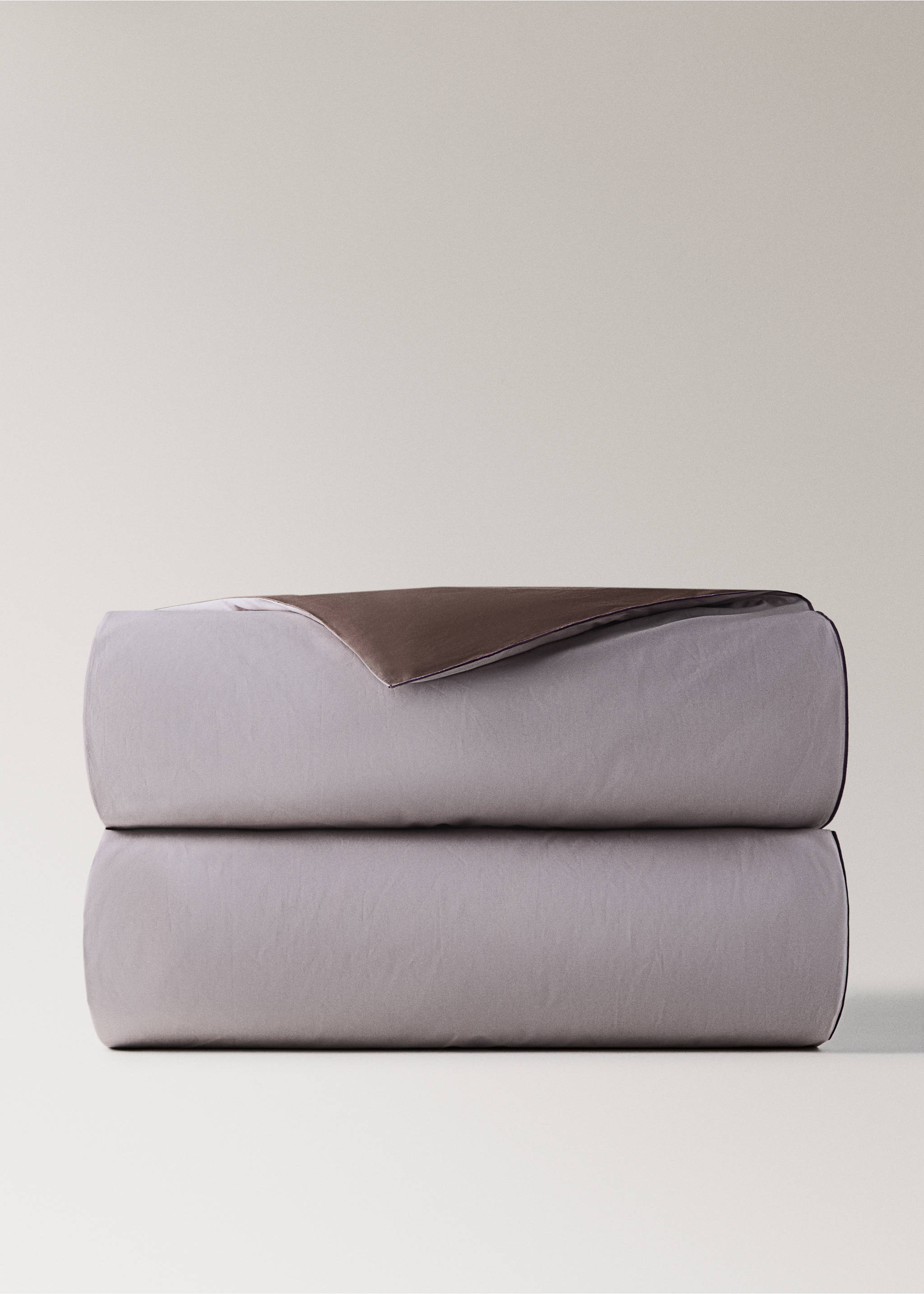 100% cotton percale duvet cover for 150/160 cm bed - Article without model, Brown. Ref: 37012984-00.