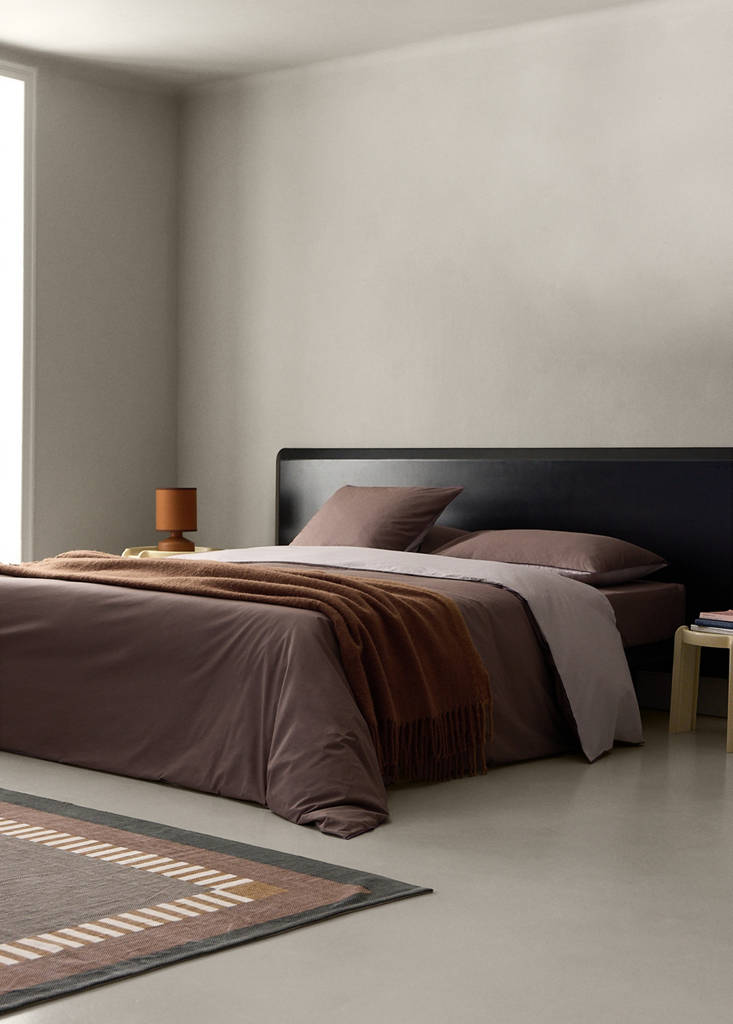Reversible duvet cover for 180/200cm bed — Brown
