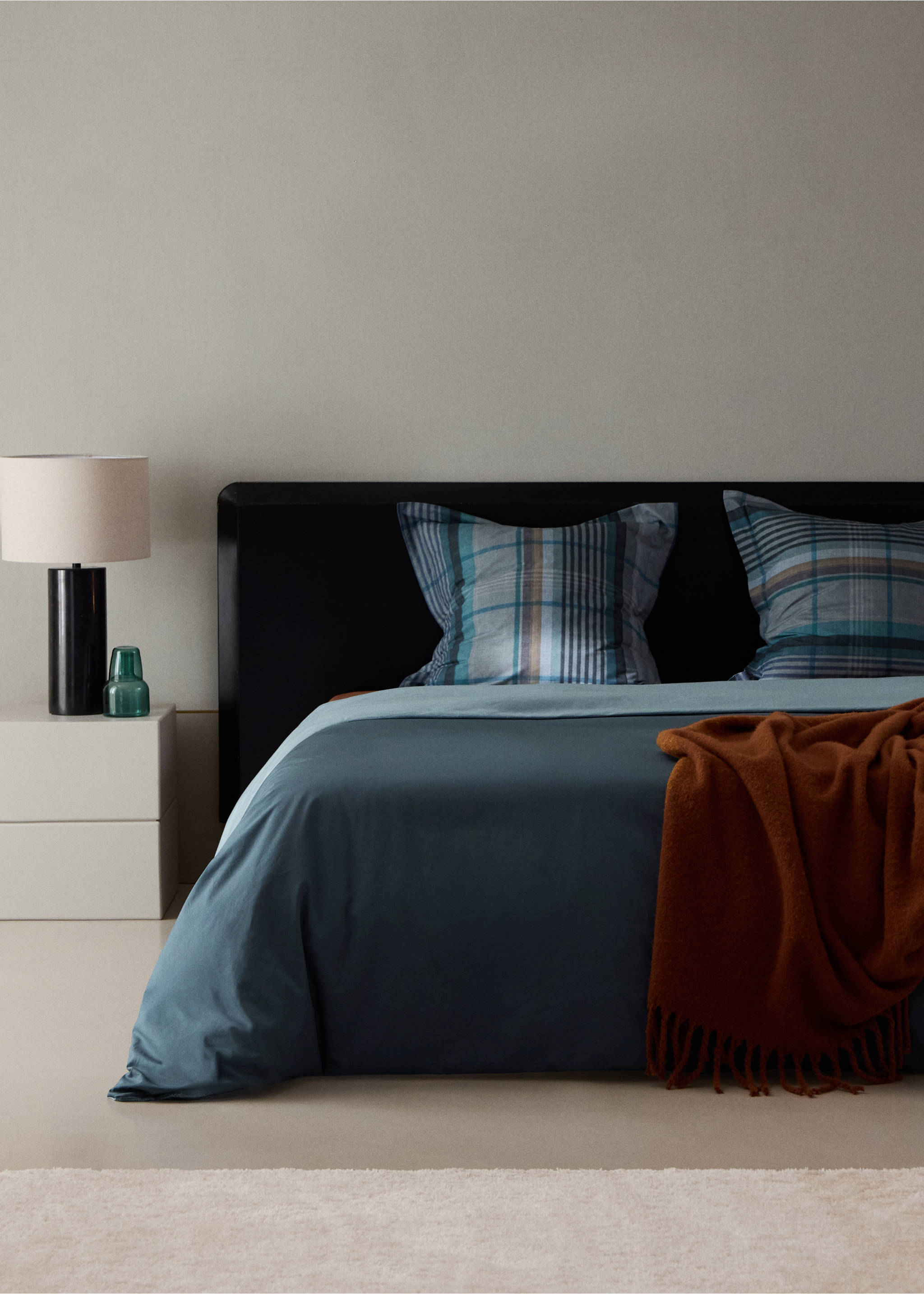 Reversible duvet cover for 180/200cm bed - General plane, Petrol Blue. Ref: 37012985-00.