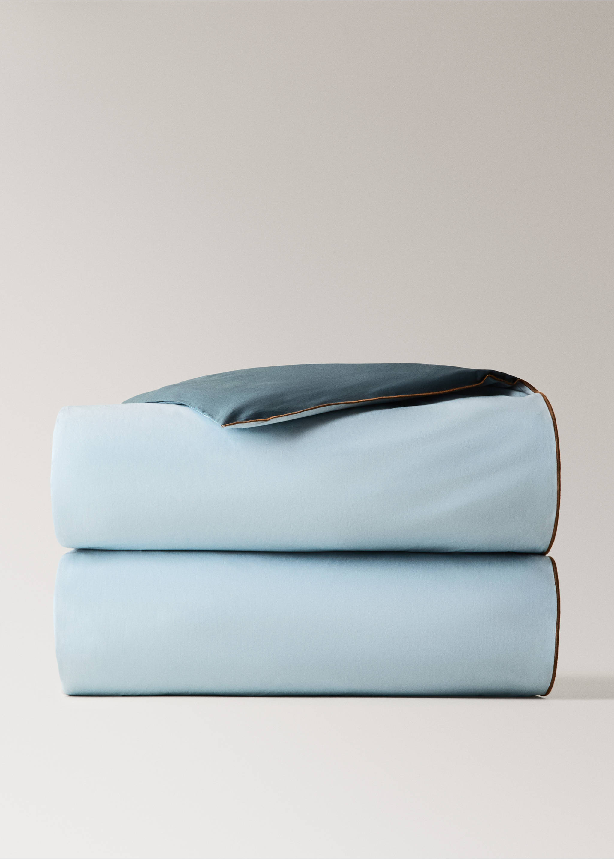 Reversible duvet cover for 180/200cm bed - Details of the article 6, Petrol Blue. Ref: 37012985-00.