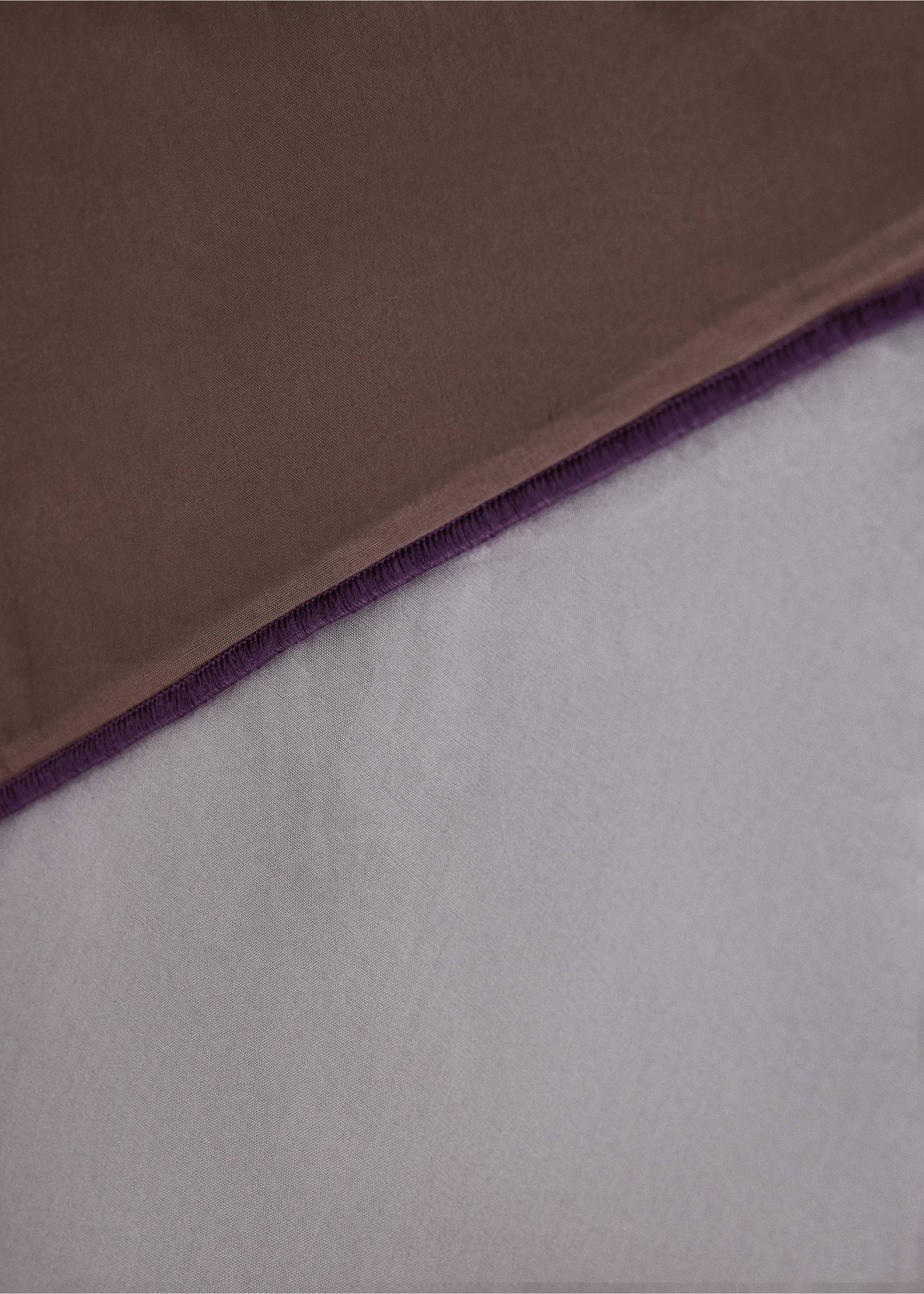 Reversible cotton percale duvet cover reversible bed 200 cm - Details of the article 1, Brown. Ref: 37012986-00.