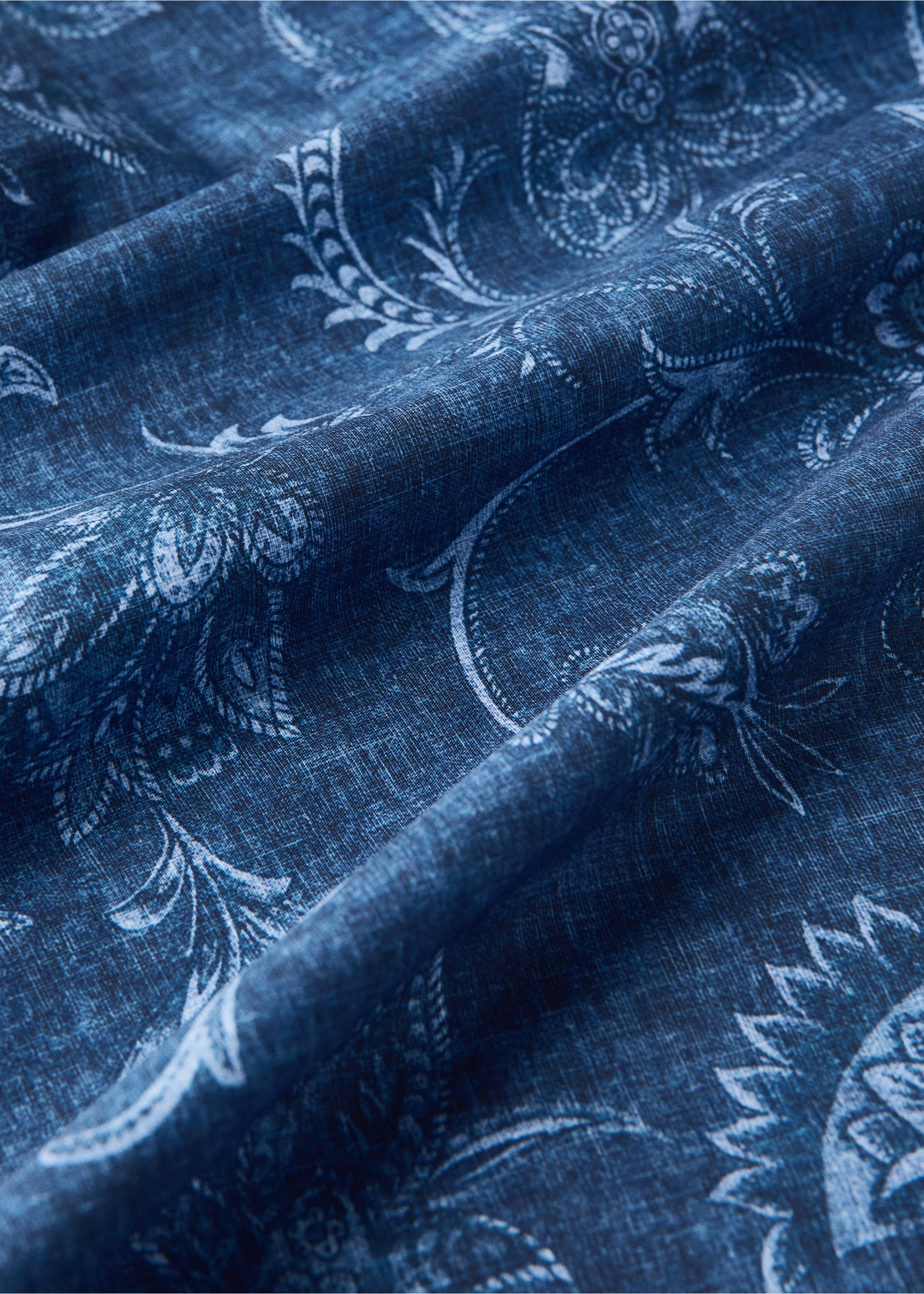100% cotton percale duvet cover for 90 cm bed - Details of the article 1, Indigo Blue. Ref: 37012987-00.