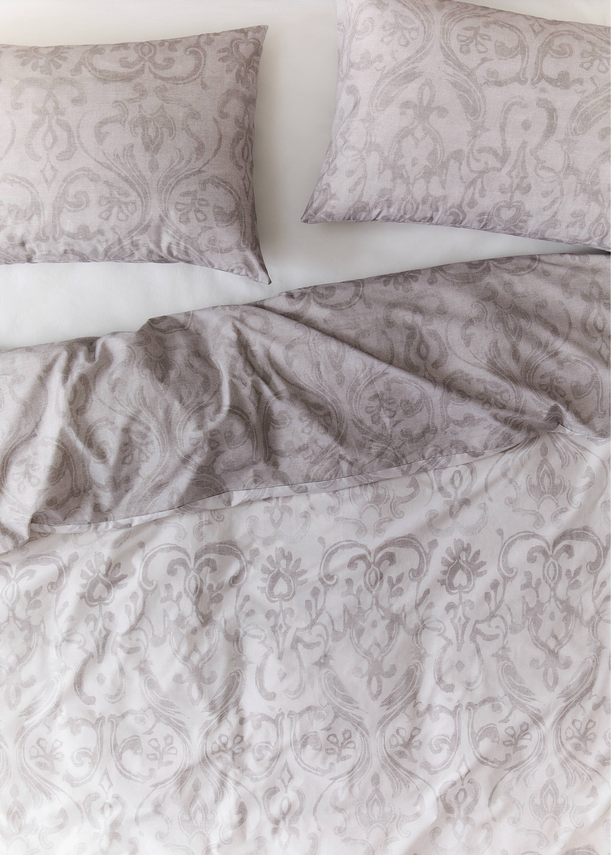 Percale cotton duvet cover with ornamental print Superking bed - Details of the article 7