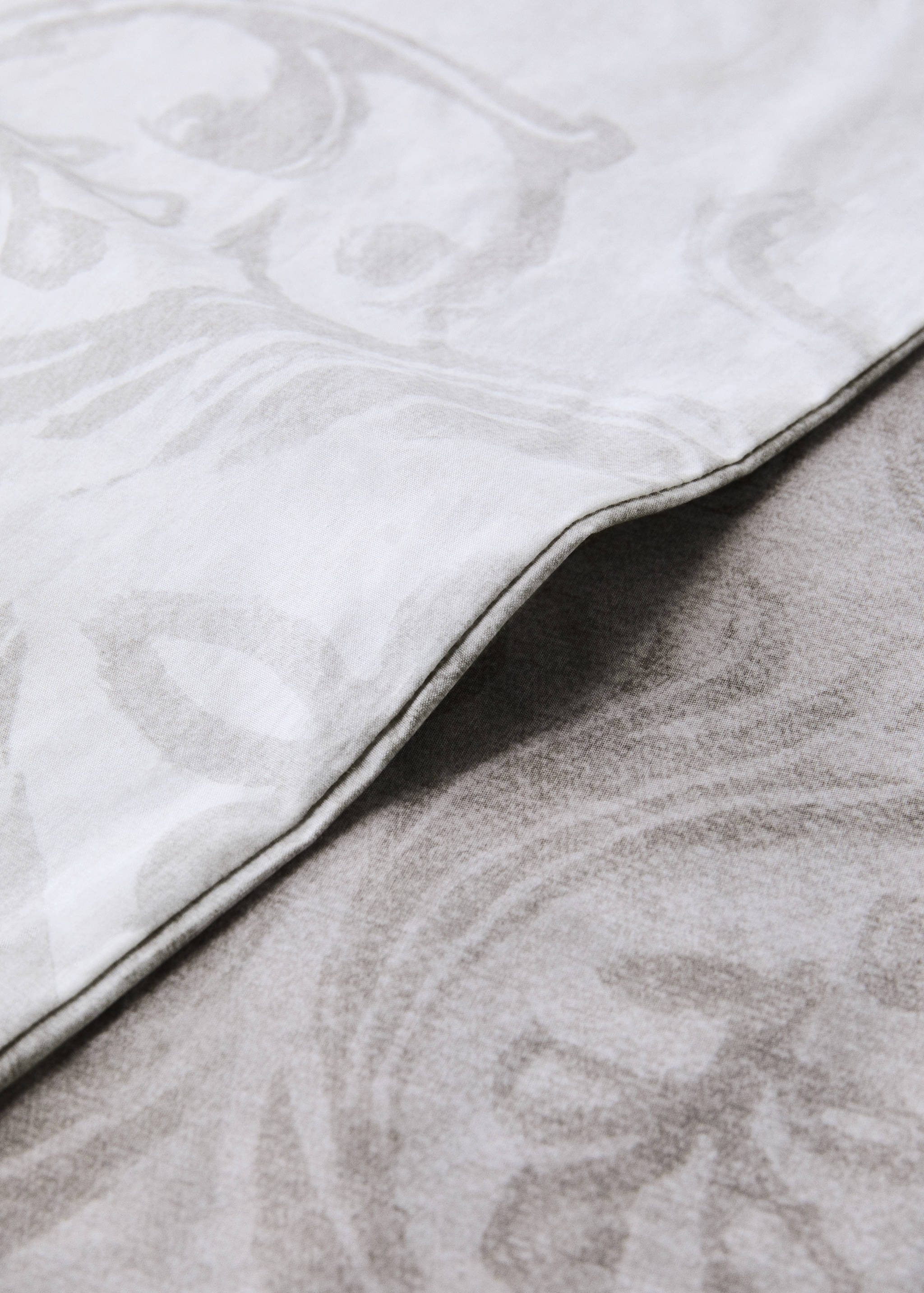 Percale cotton duvet cover with ornamental print Superking bed - Details of the article 1