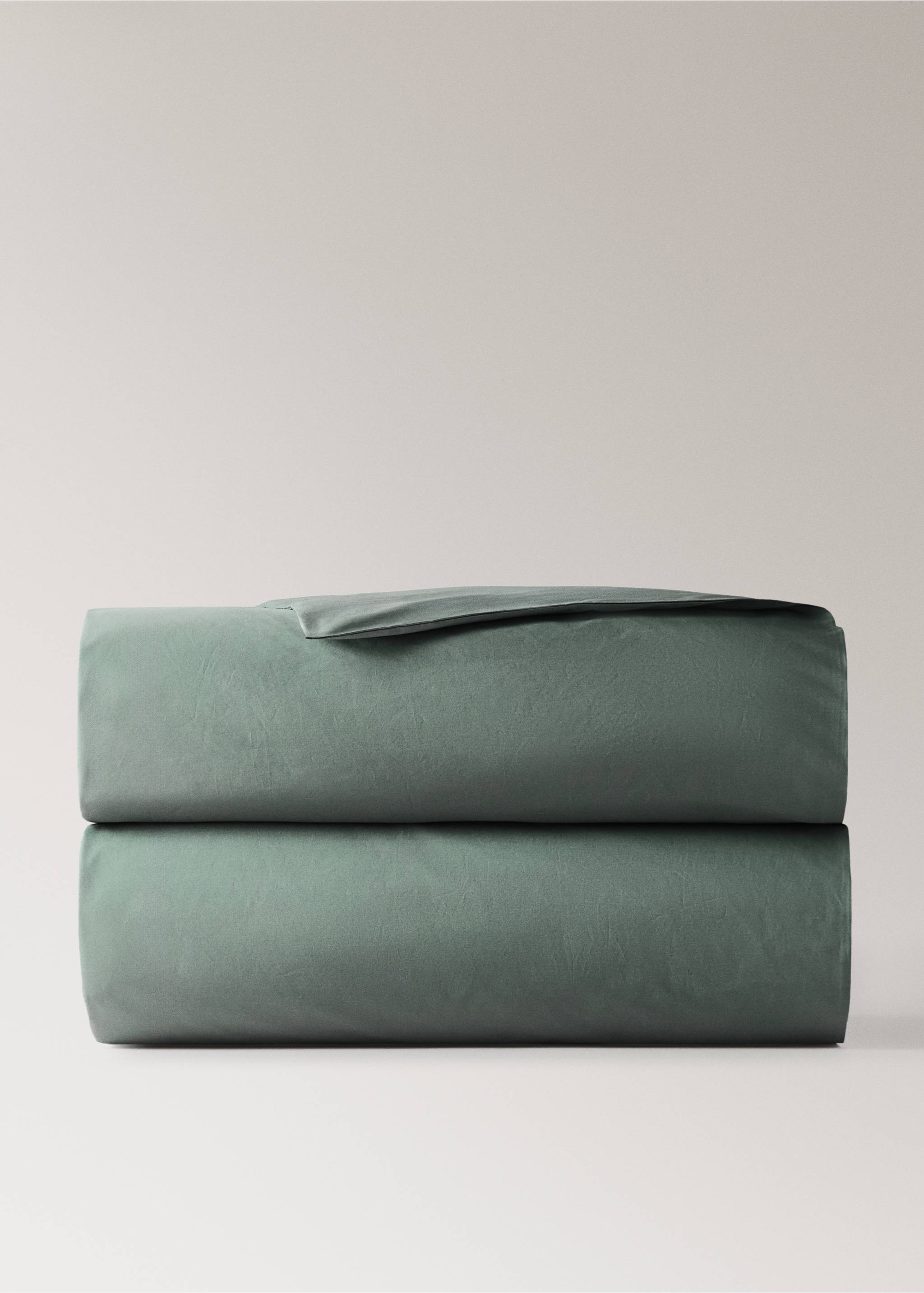Bettbezug aus Baumwoll-Perkal mit Fadendichte 300 für 90 cm Bett - Artikel ohne Model, Mittelgrün. Ref: 37012998-00.