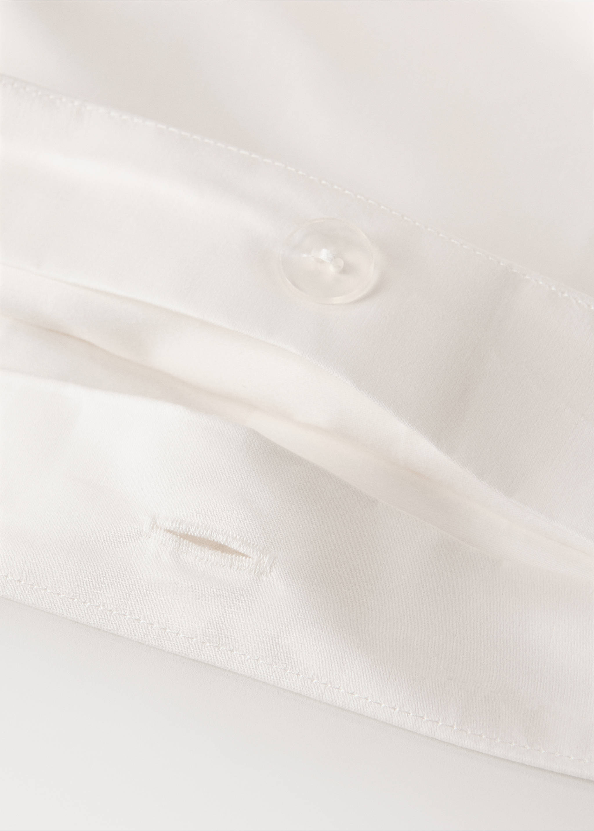 100% cotton sateen duvet cover for a 90 cm bed - Details of the article 2, Ecru. Ref: 37012999-00.