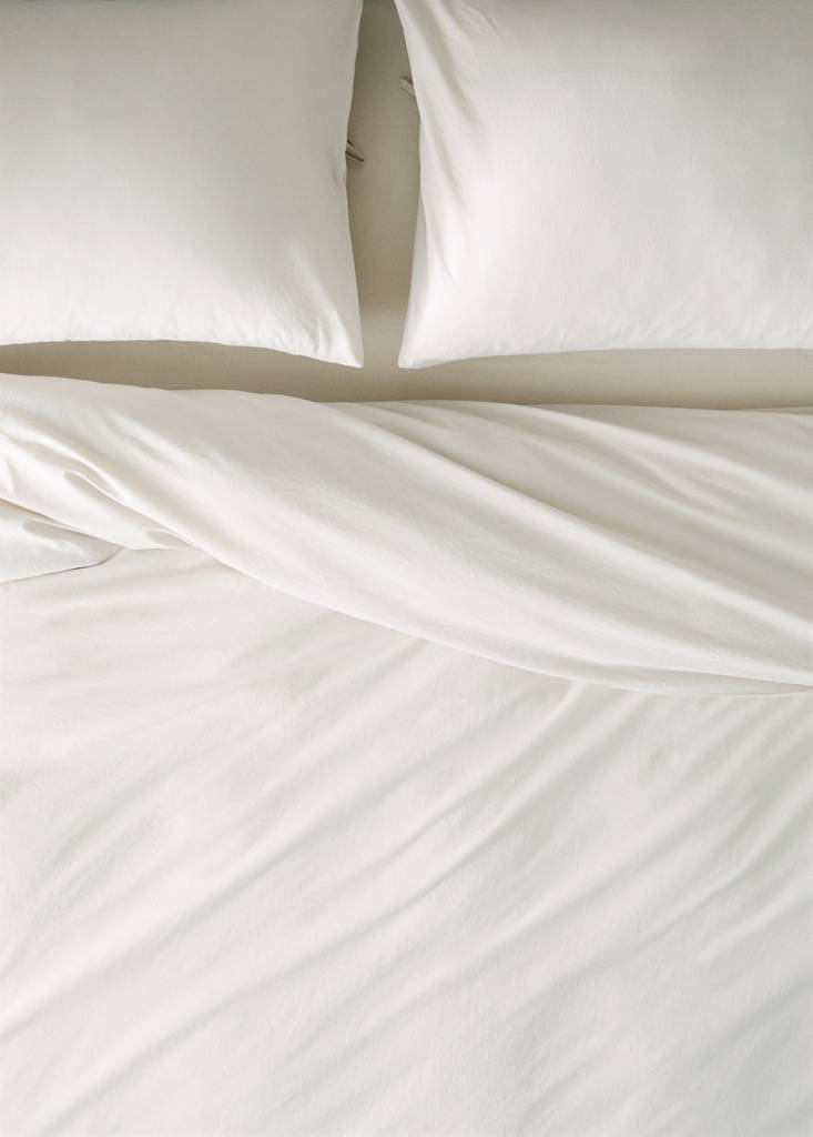 Washed-cotton duvet cover Single bed — Sand