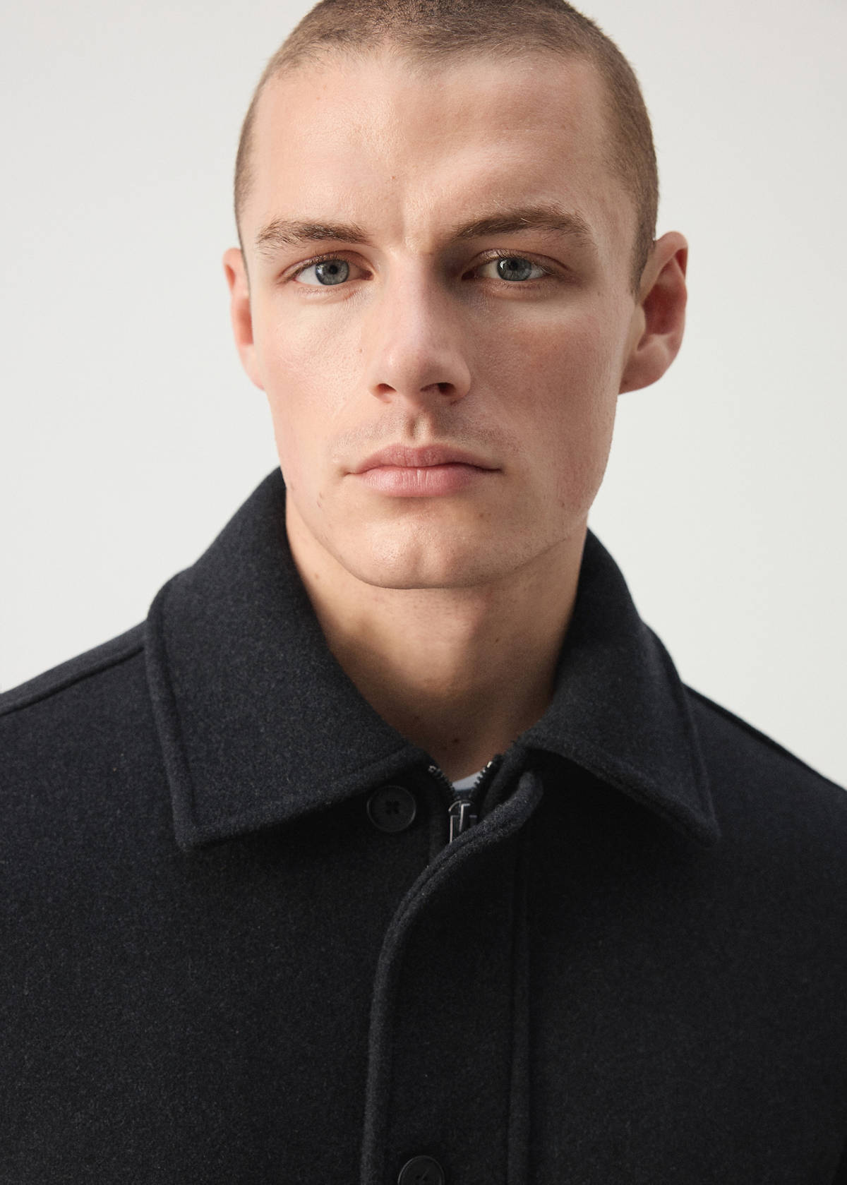 Wool-blend jacket with pockets — Dark Heather Grey